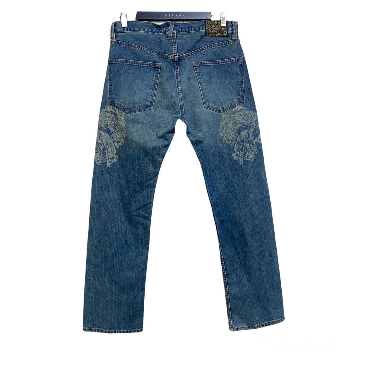 Japanese Brand Japanese ETERNAL Denim Jeans Dragon Printed Size US 35 - 2 Thumbnail