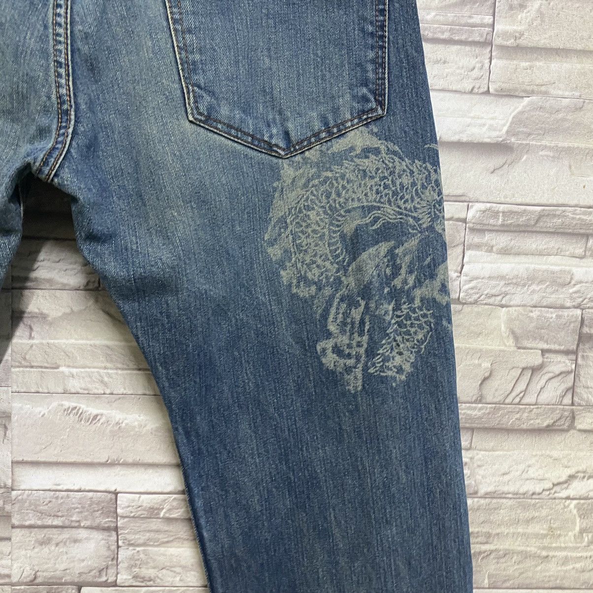 Japanese Brand Japanese ETERNAL Denim Jeans Dragon Printed Size US 35 - 12 Thumbnail