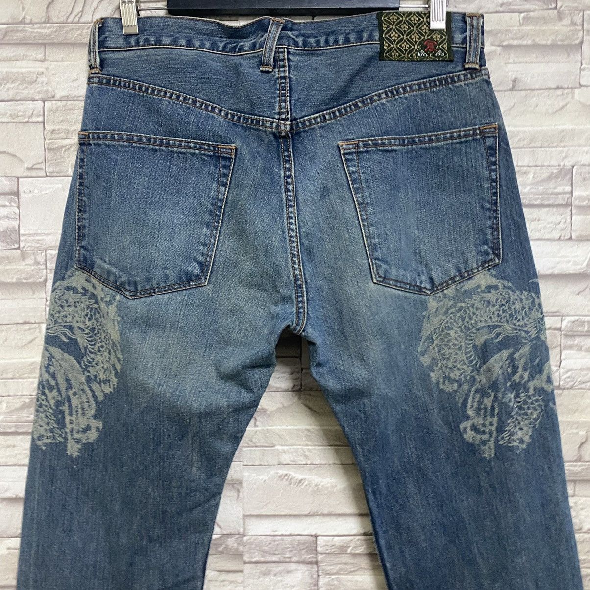 Japanese Brand Japanese ETERNAL Denim Jeans Dragon Printed Size US 35 - 9 Thumbnail
