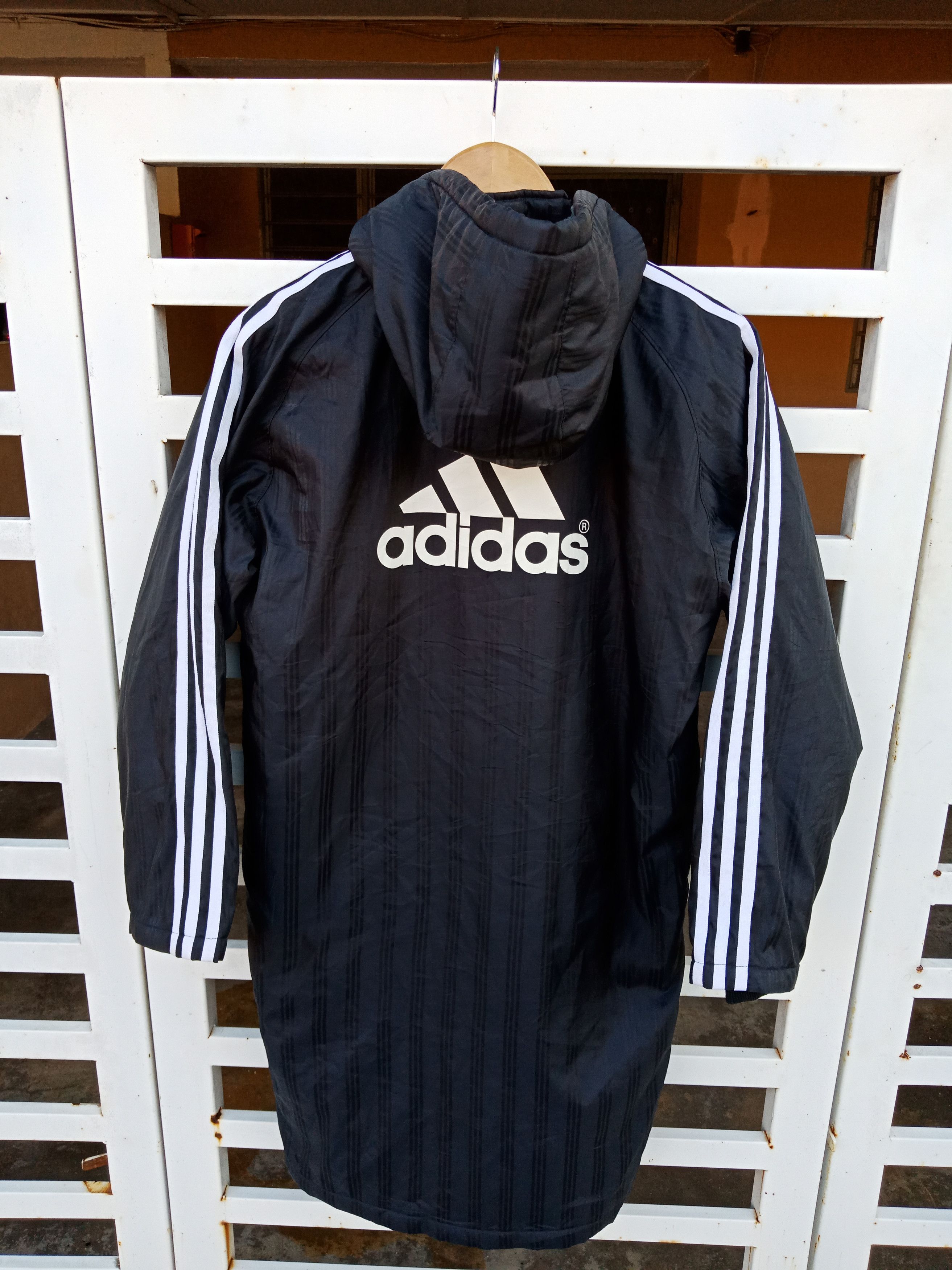 Adidas Spell Out Big Logo Long Jacket