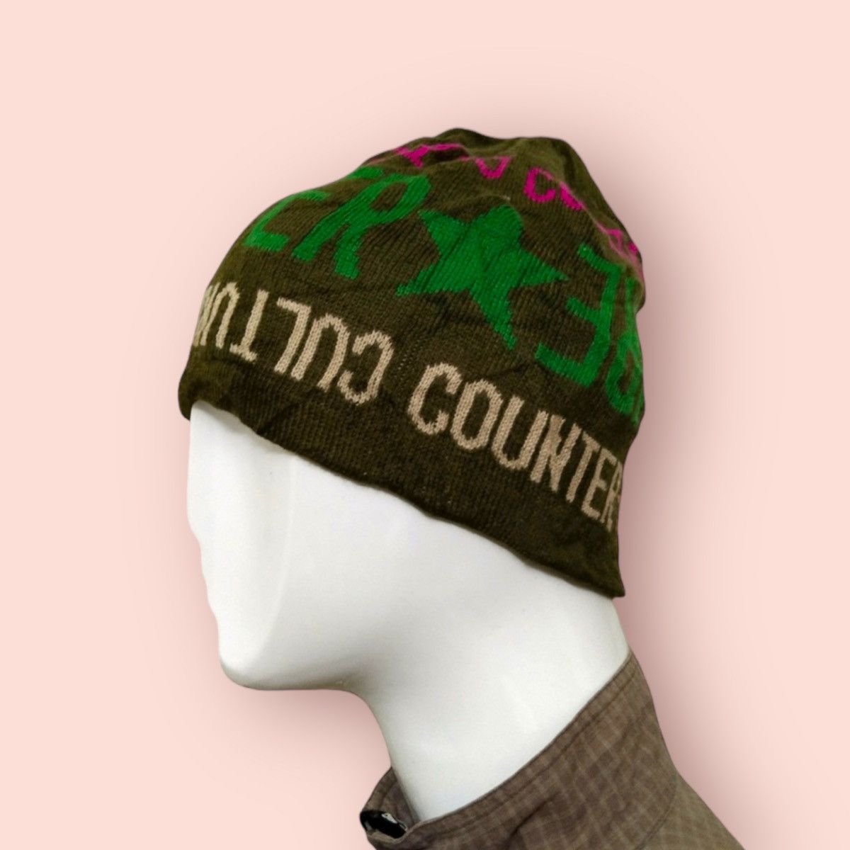 image of Vintage Counter Culture Head Beanie in Green, Men's