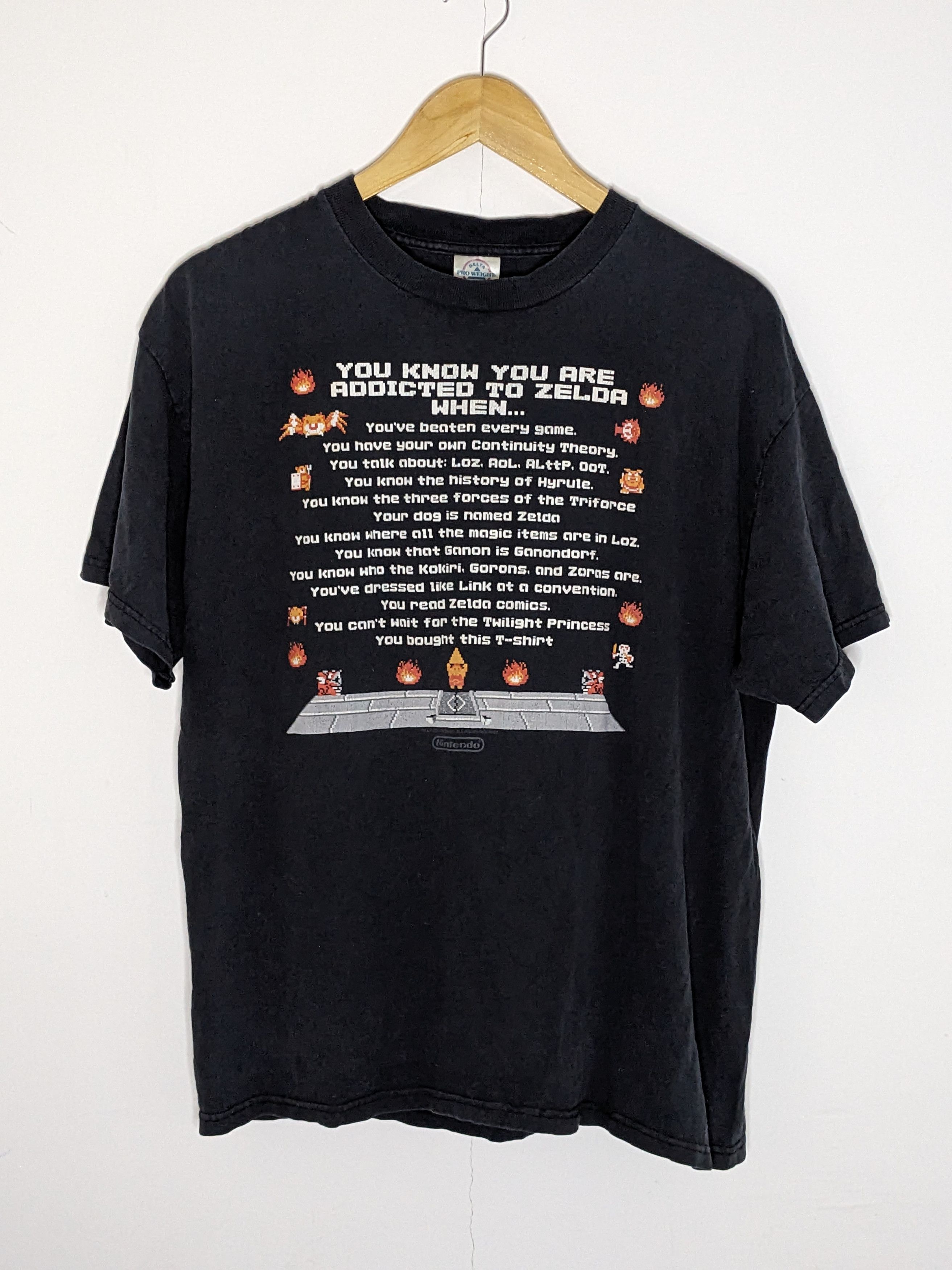 Vintage Zelda Nintendo Shirt M Faded Black Y2K Promo