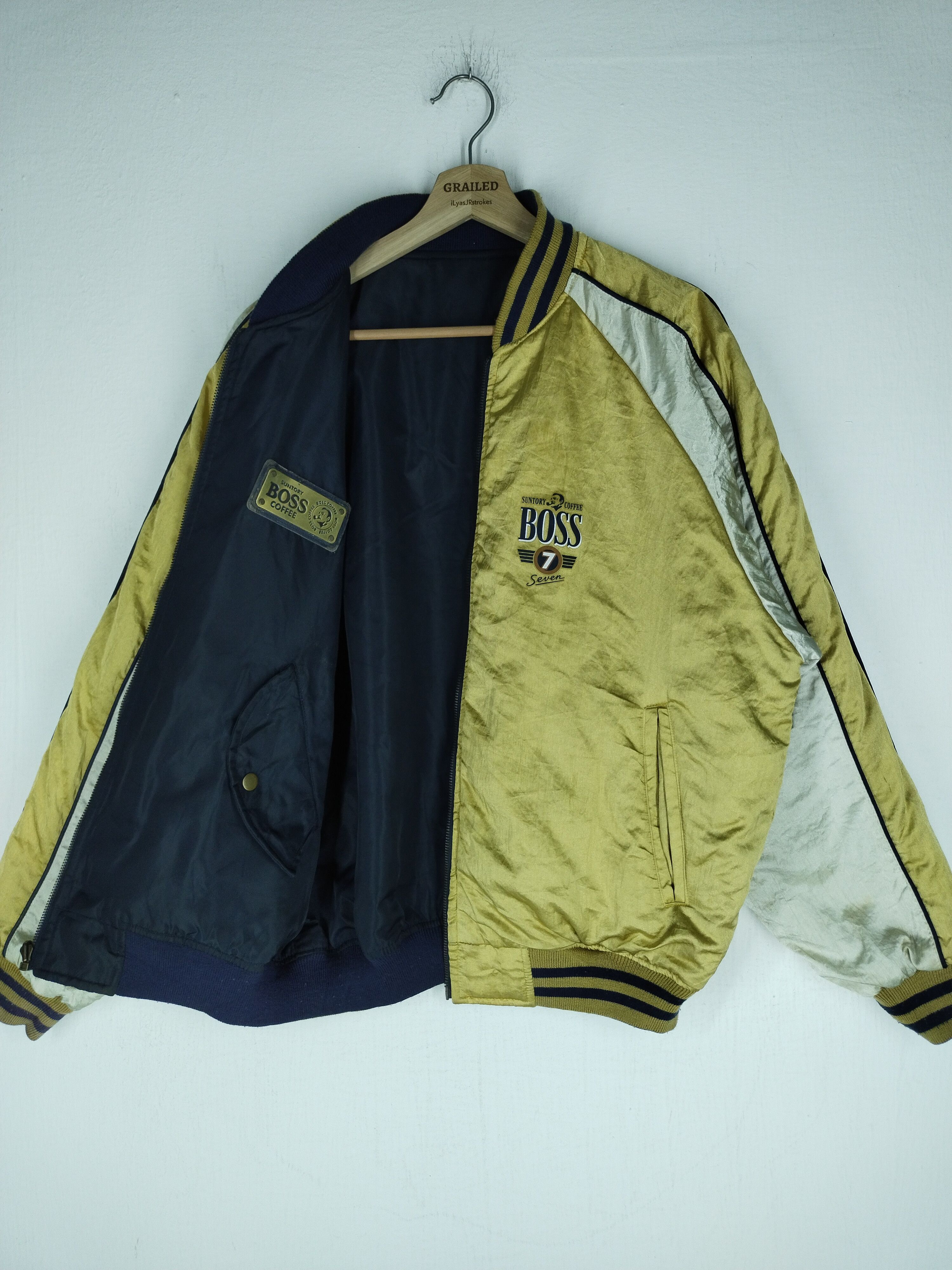 Japanese Brand 🔥 VTG SUNTORY COFFEE BOSS SEVEN REVERSIBLE BOMBER JACKET Size US L / EU 52-54 / 3 - 5 Thumbnail