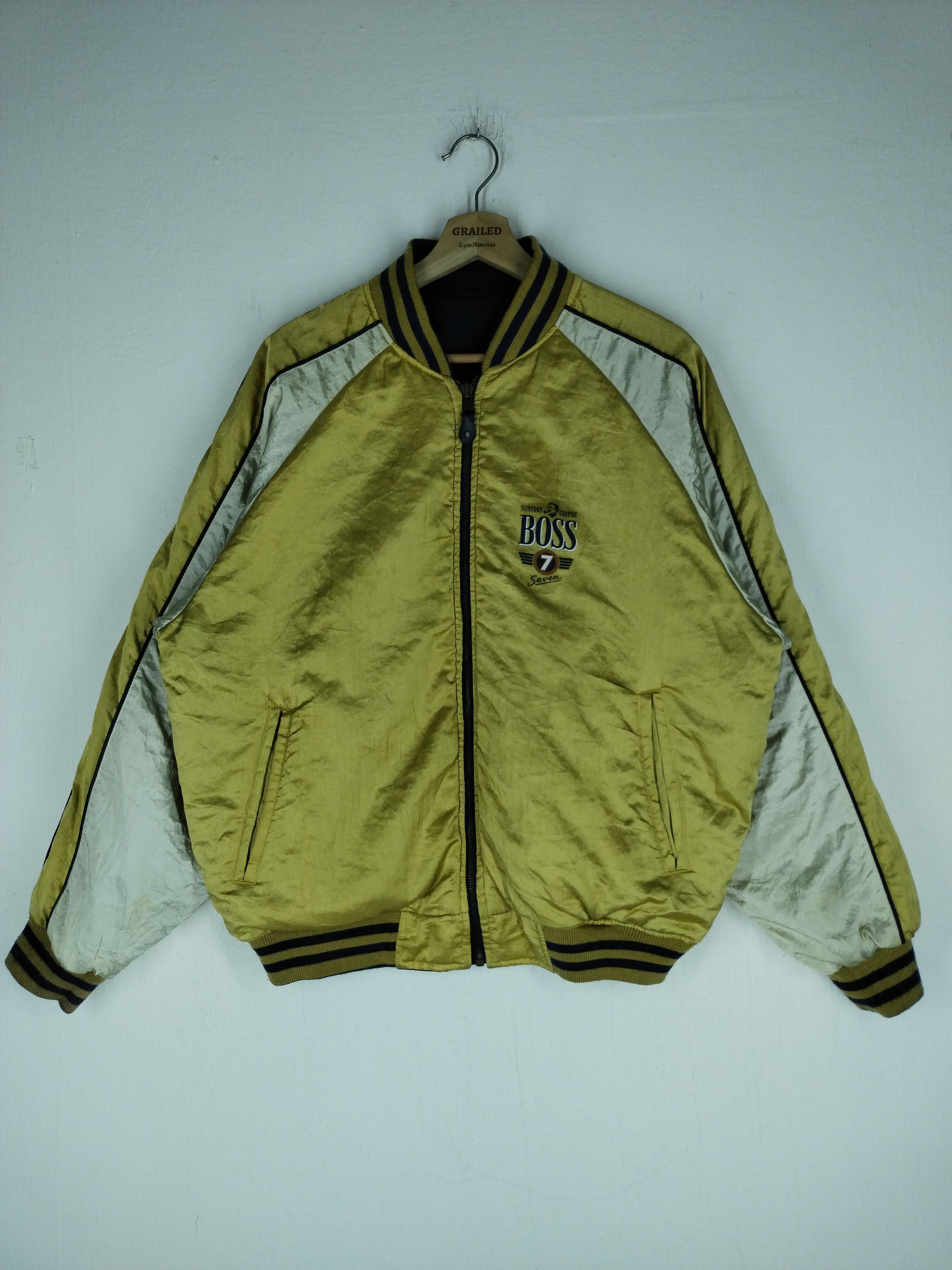 Japanese Brand 🔥 VTG SUNTORY COFFEE BOSS SEVEN REVERSIBLE BOMBER JACKET Size US L / EU 52-54 / 3 - 3 Thumbnail