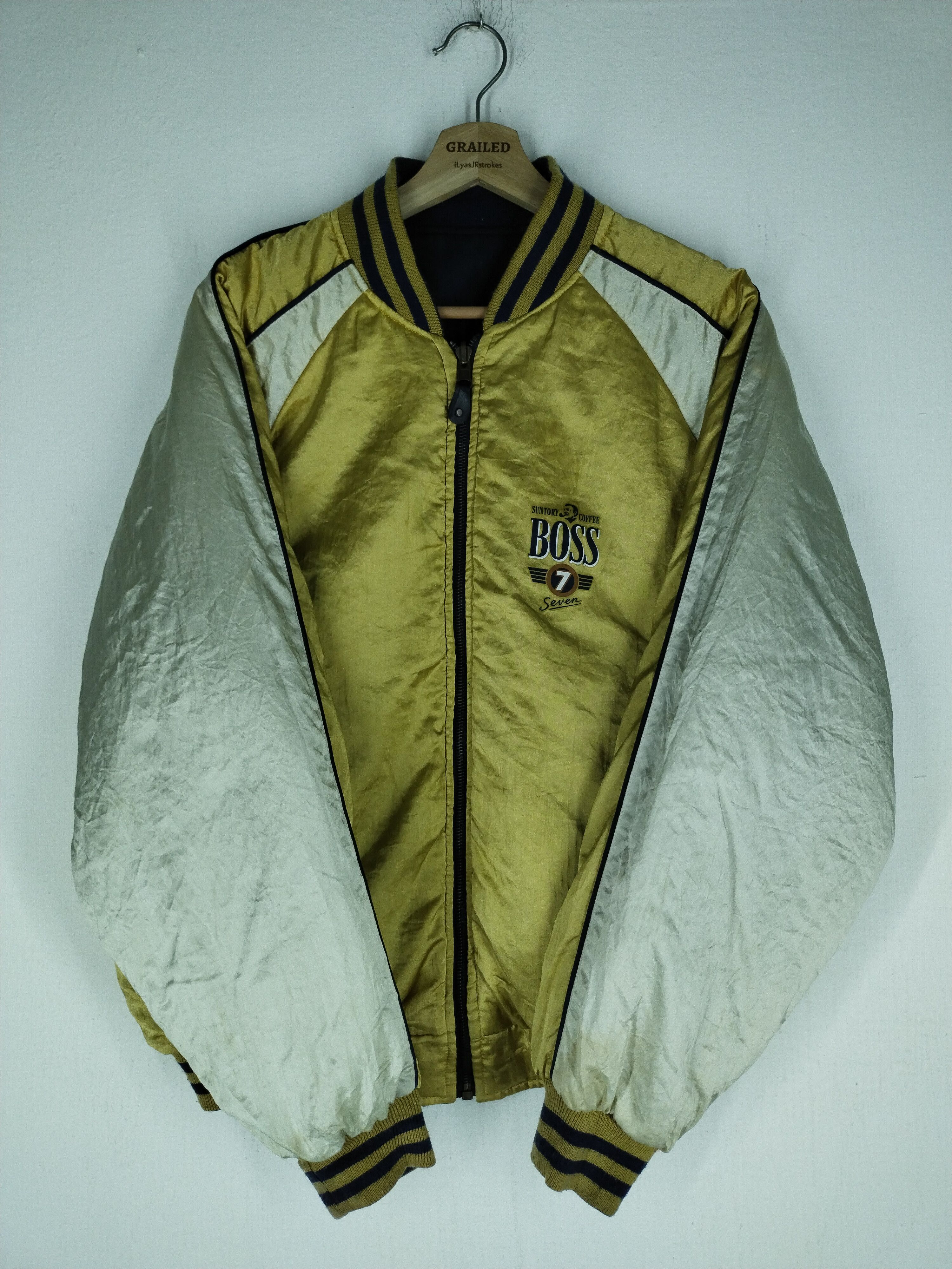 Japanese Brand 🔥 VTG SUNTORY COFFEE BOSS SEVEN REVERSIBLE BOMBER JACKET Size US L / EU 52-54 / 3 - 2 Thumbnail