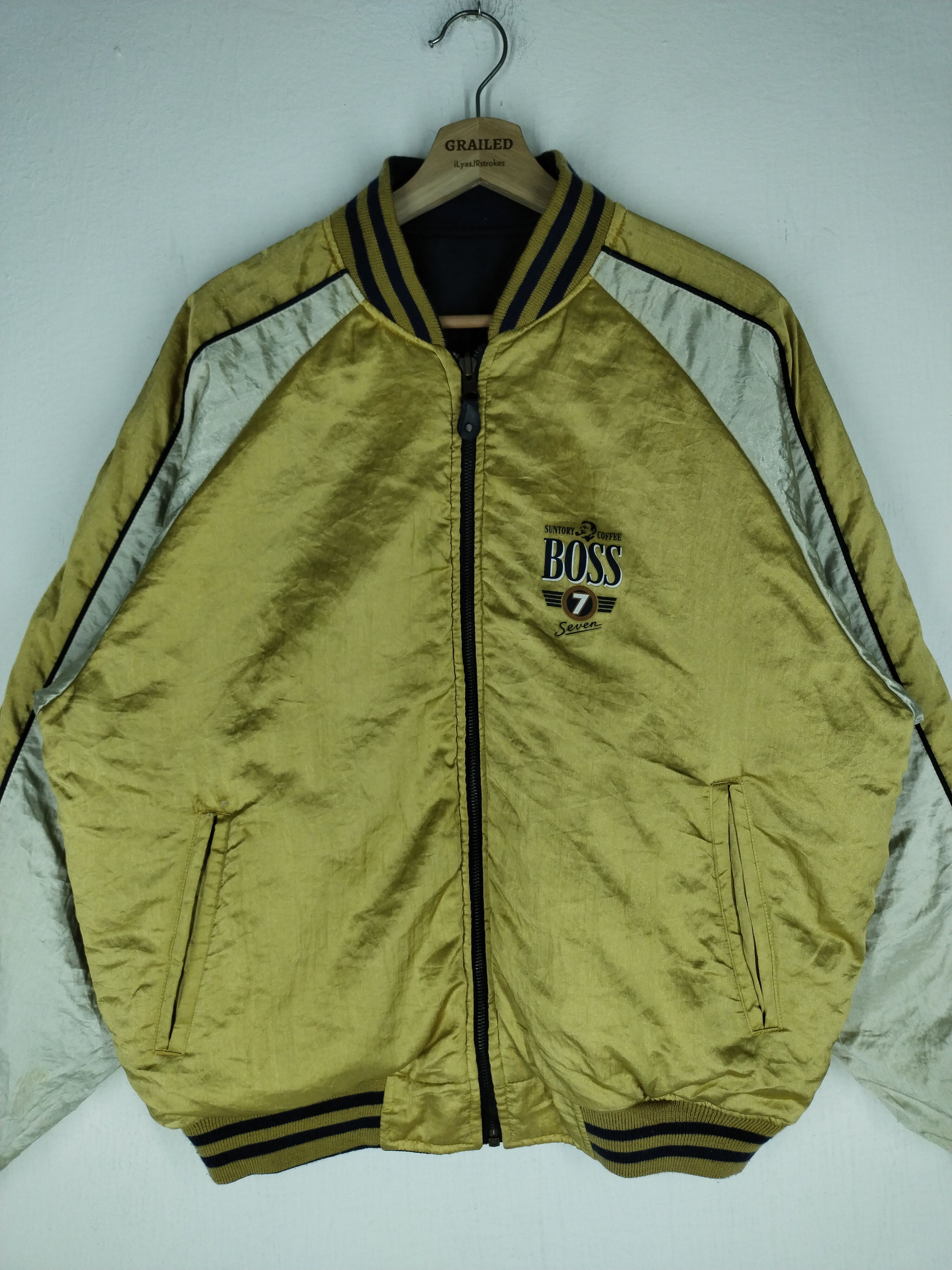 Japanese Brand 🔥 VTG SUNTORY COFFEE BOSS SEVEN REVERSIBLE BOMBER JACKET Size US L / EU 52-54 / 3 - 12 Thumbnail