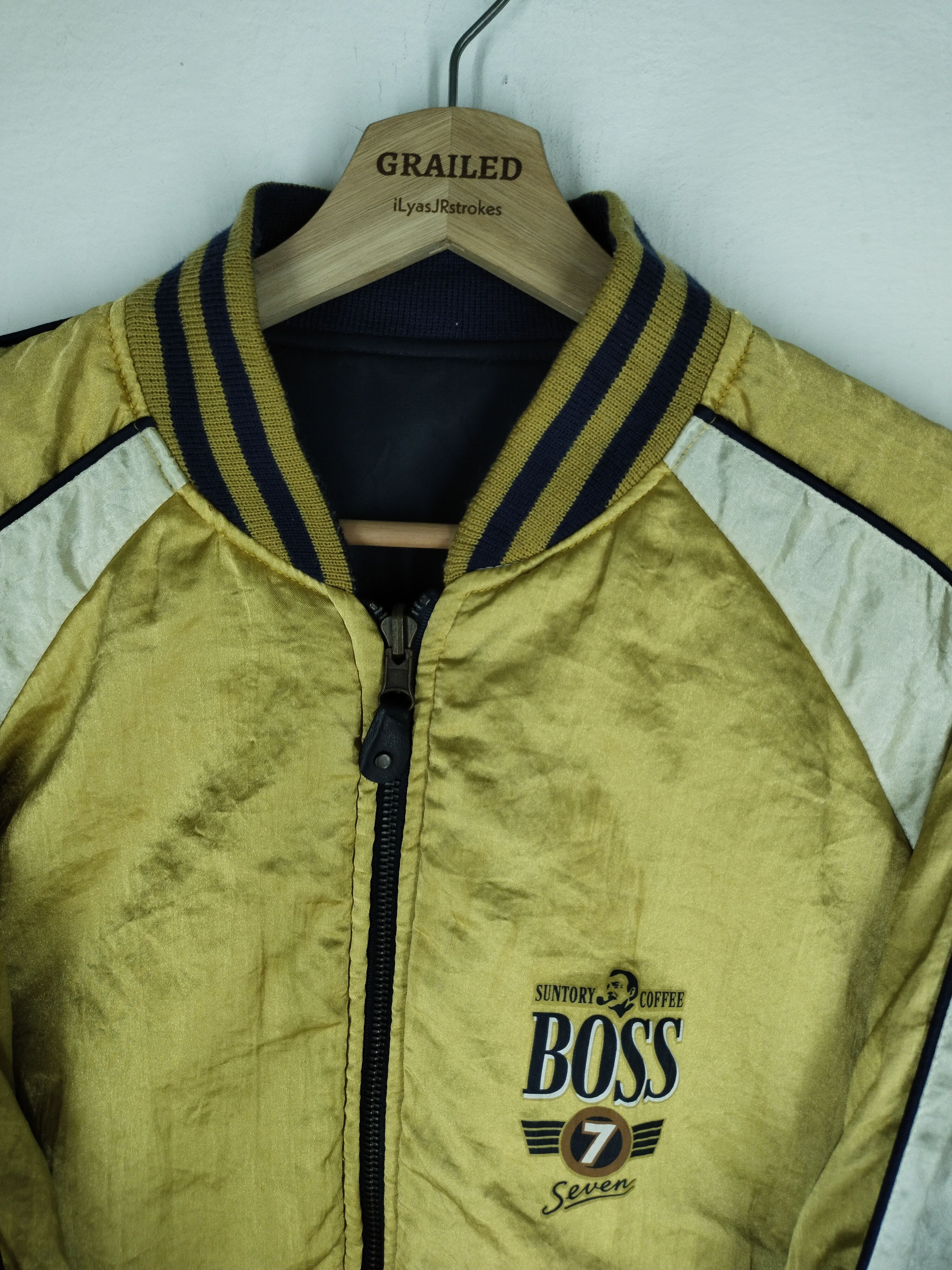 Japanese Brand 🔥 VTG SUNTORY COFFEE BOSS SEVEN REVERSIBLE BOMBER JACKET Size US L / EU 52-54 / 3 - 20 Thumbnail