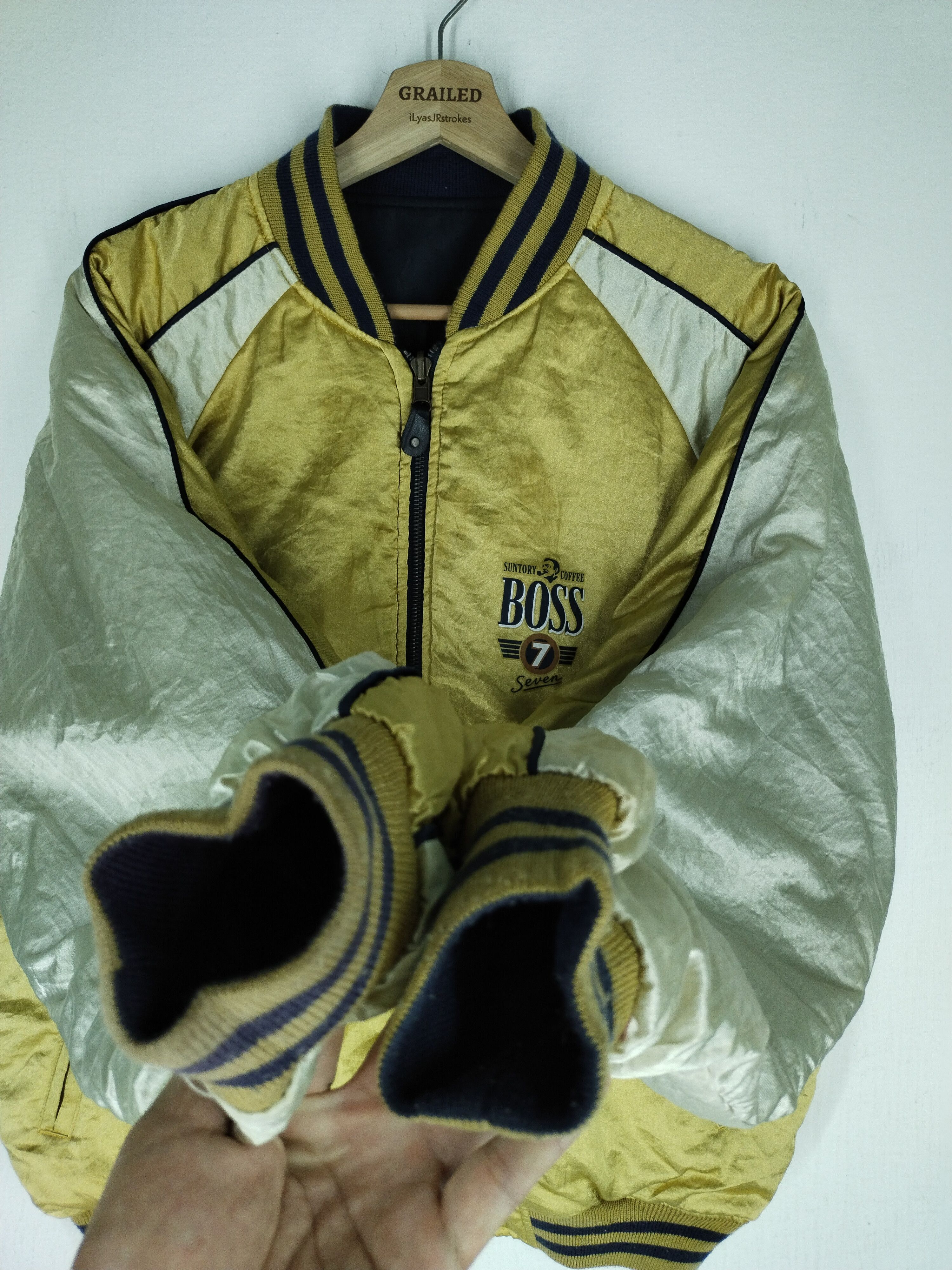 Japanese Brand 🔥 VTG SUNTORY COFFEE BOSS SEVEN REVERSIBLE BOMBER JACKET Size US L / EU 52-54 / 3 - 9 Thumbnail