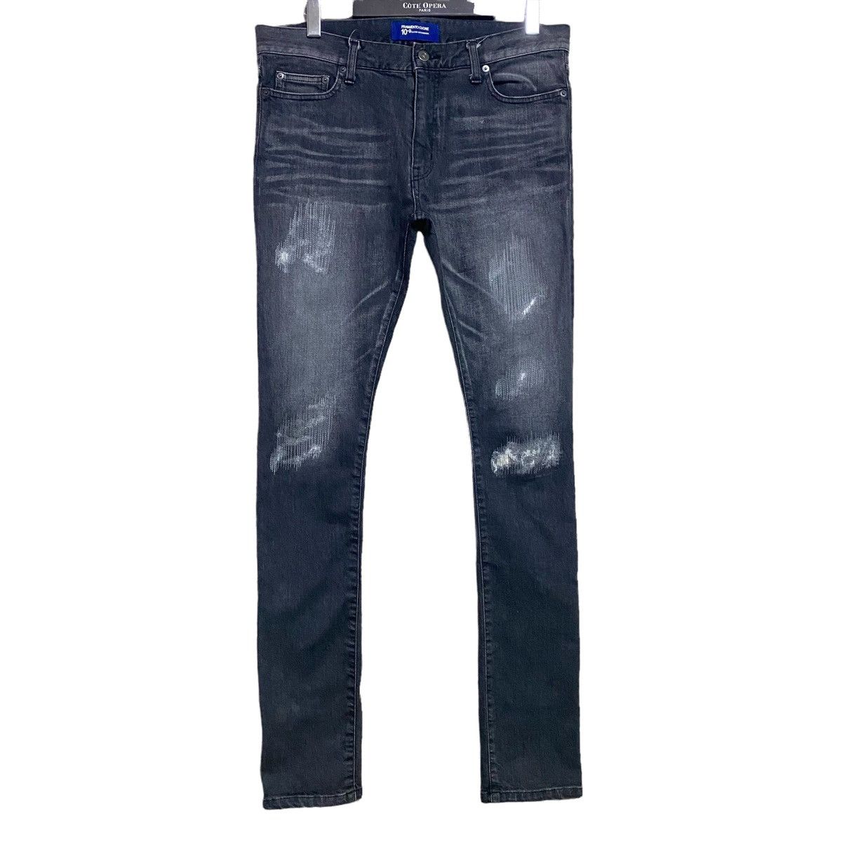 image of Nano Universe x Number N Ine Frammento Cuore Distressed Skinny Jeans Stretch in Black (Size 32)