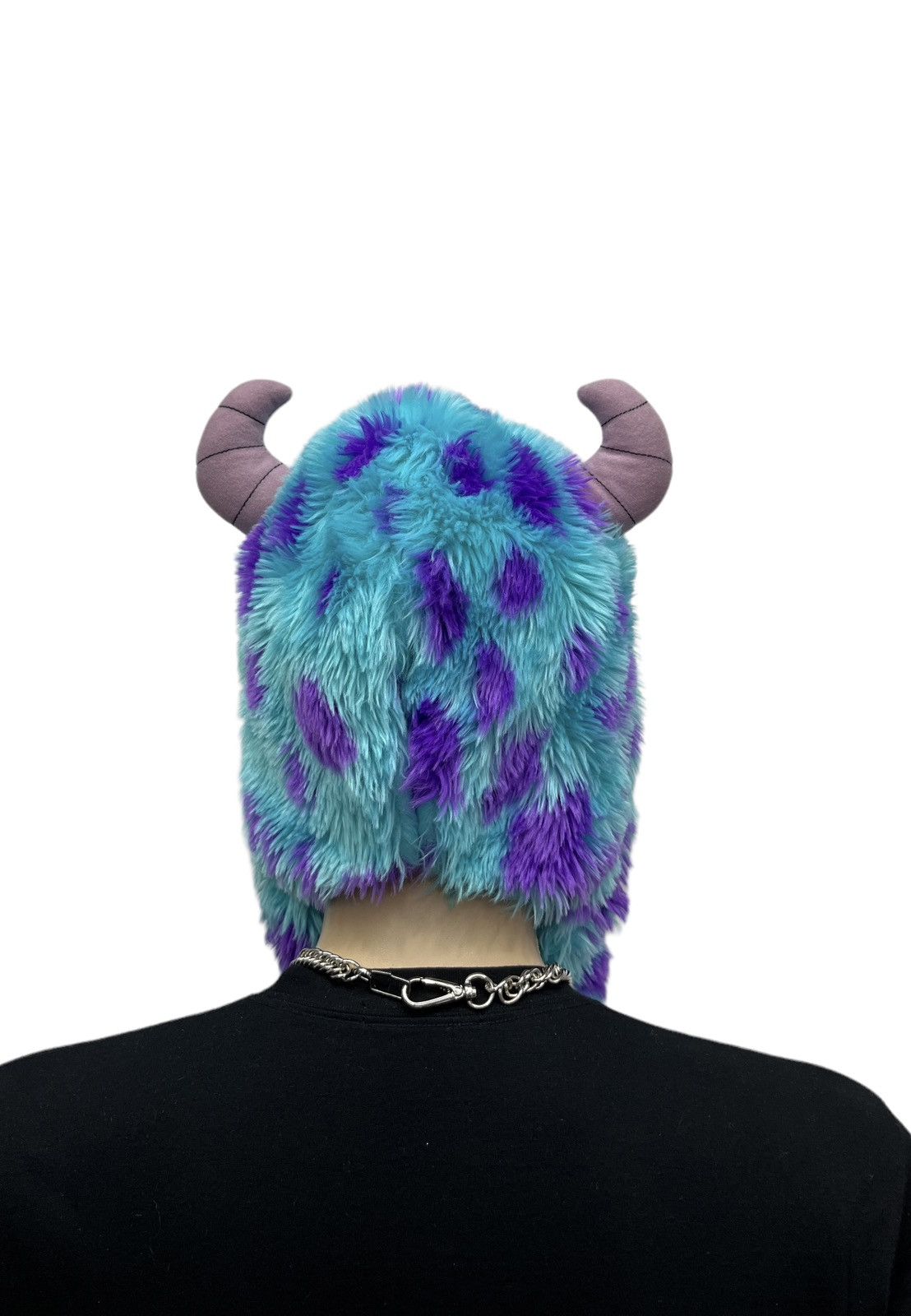 Disney 🔥MONSTERS UNIVERSITY SULLEY Fluffy Beanie Scarf Hand Warmer Size ONE SIZE - 2 Thumbnail