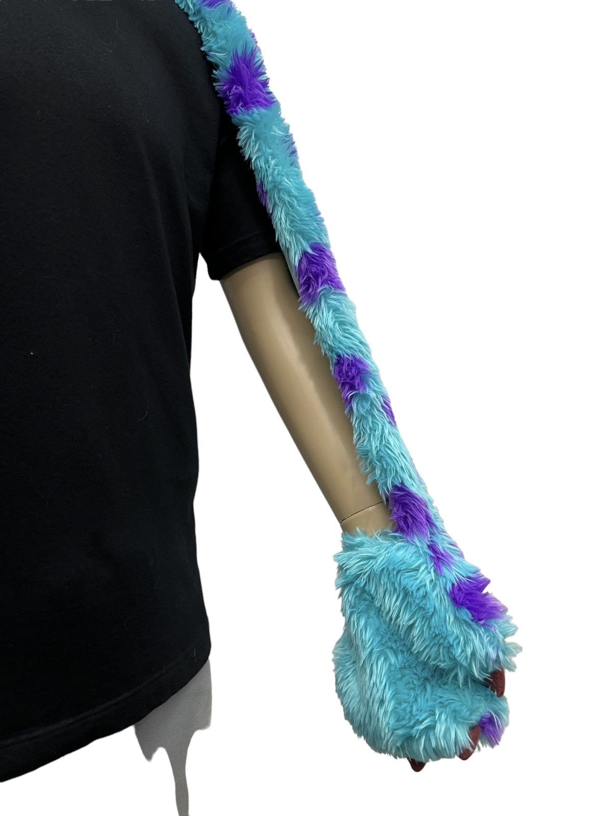 Disney 🔥MONSTERS UNIVERSITY SULLEY Fluffy Beanie Scarf Hand Warmer Size ONE SIZE - 6 Thumbnail