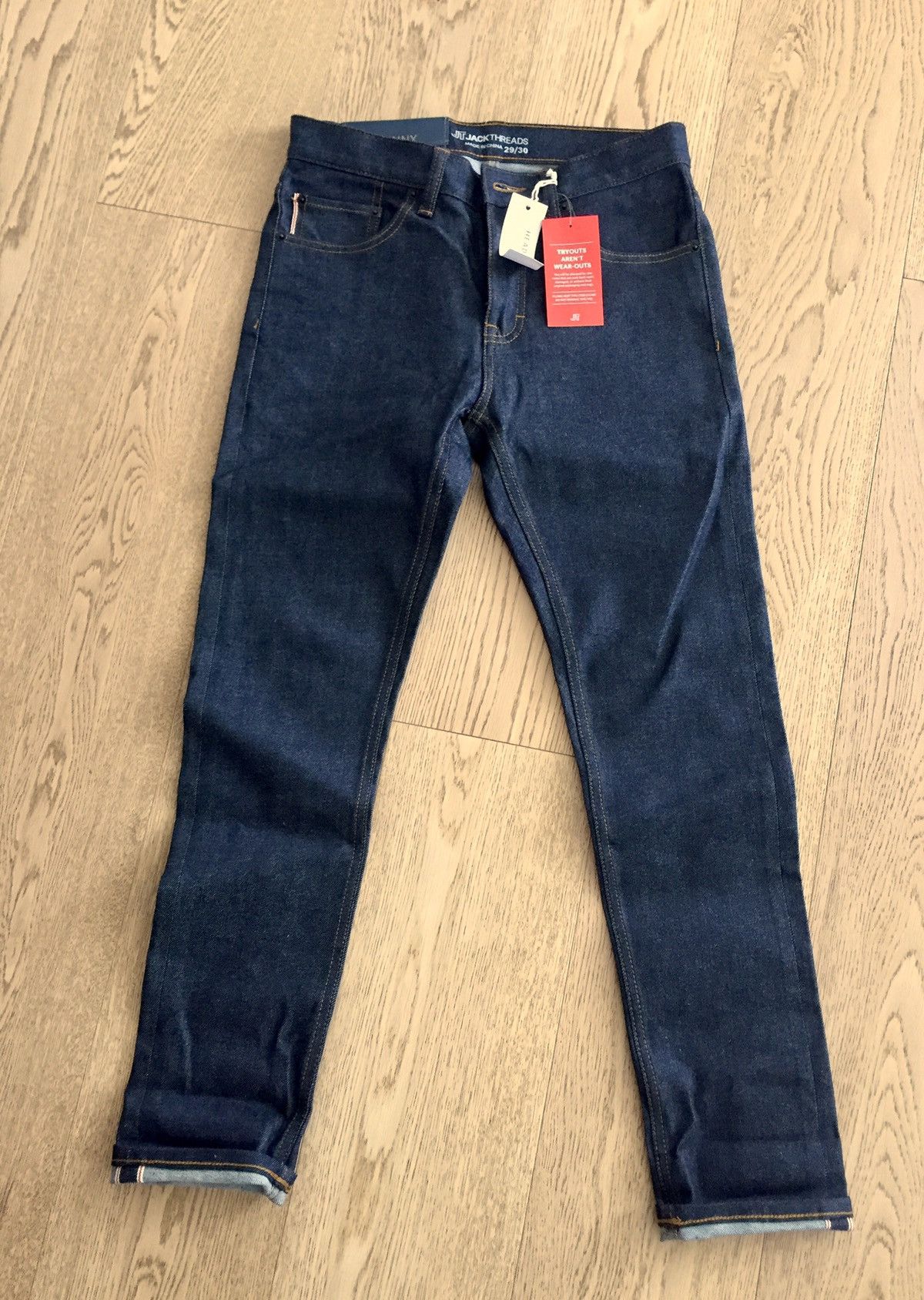 JackThreads Indigo Selvedge Skinny Stretch Denim Size US 29 - 1 Thumbnail
