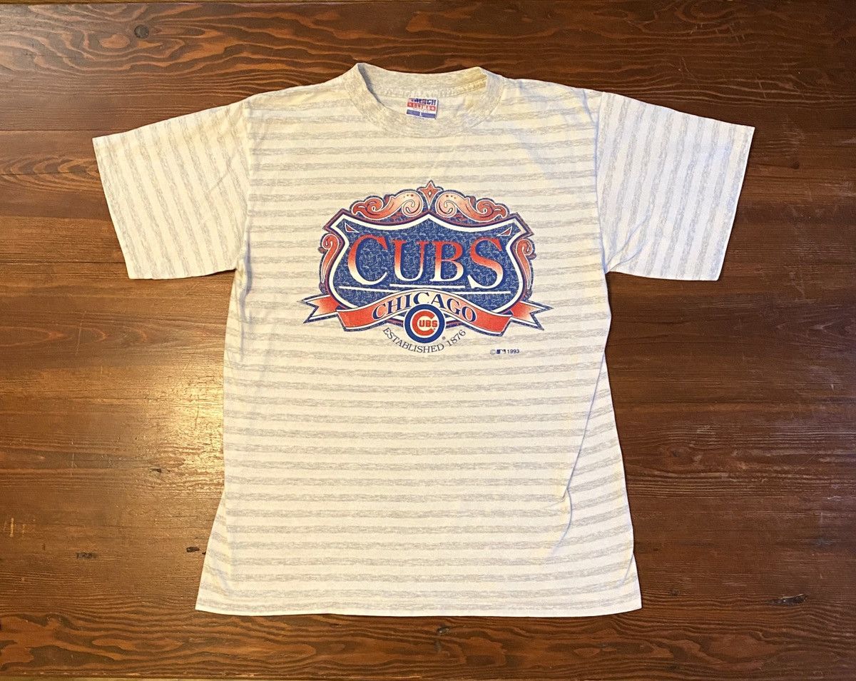 Trench USA Vintage 1993 90s Chicago Cubs Single Stitch Striped Tee Size US L / EU 52-54 / 3 - 1 Thumbnail