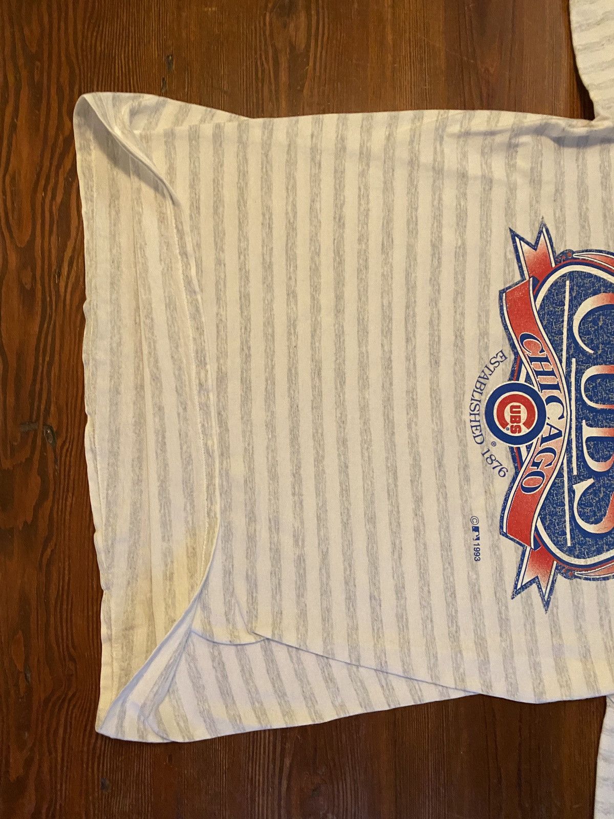 Trench USA Vintage 1993 90s Chicago Cubs Single Stitch Striped Tee Size US L / EU 52-54 / 3 - 7 Thumbnail