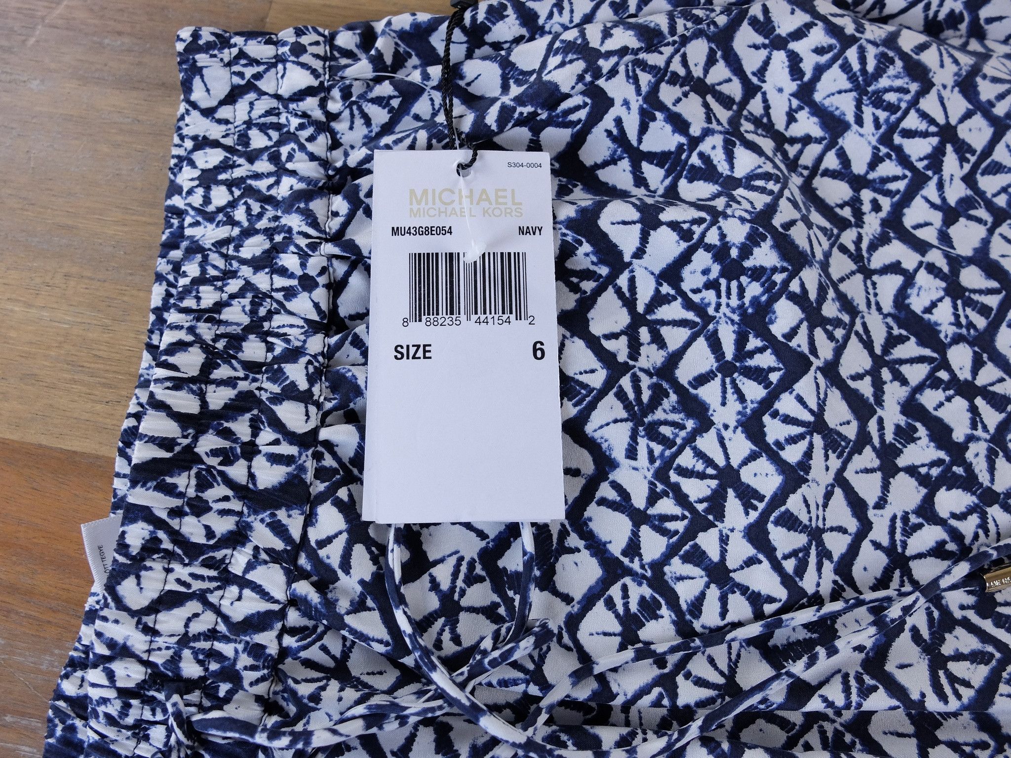 Michael Kors MICHAEL KORS white navy blue print lightweight silk pants 6 Size 28" / US 6 / IT 42 - 3 Thumbnail