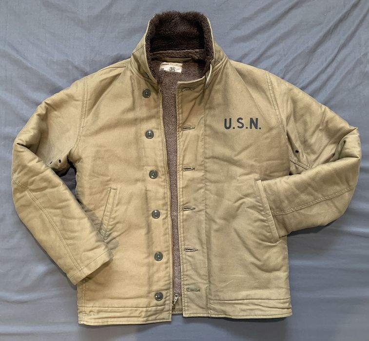 The real mccoy s the real mccoys n 1 deck jacket khaki stencil