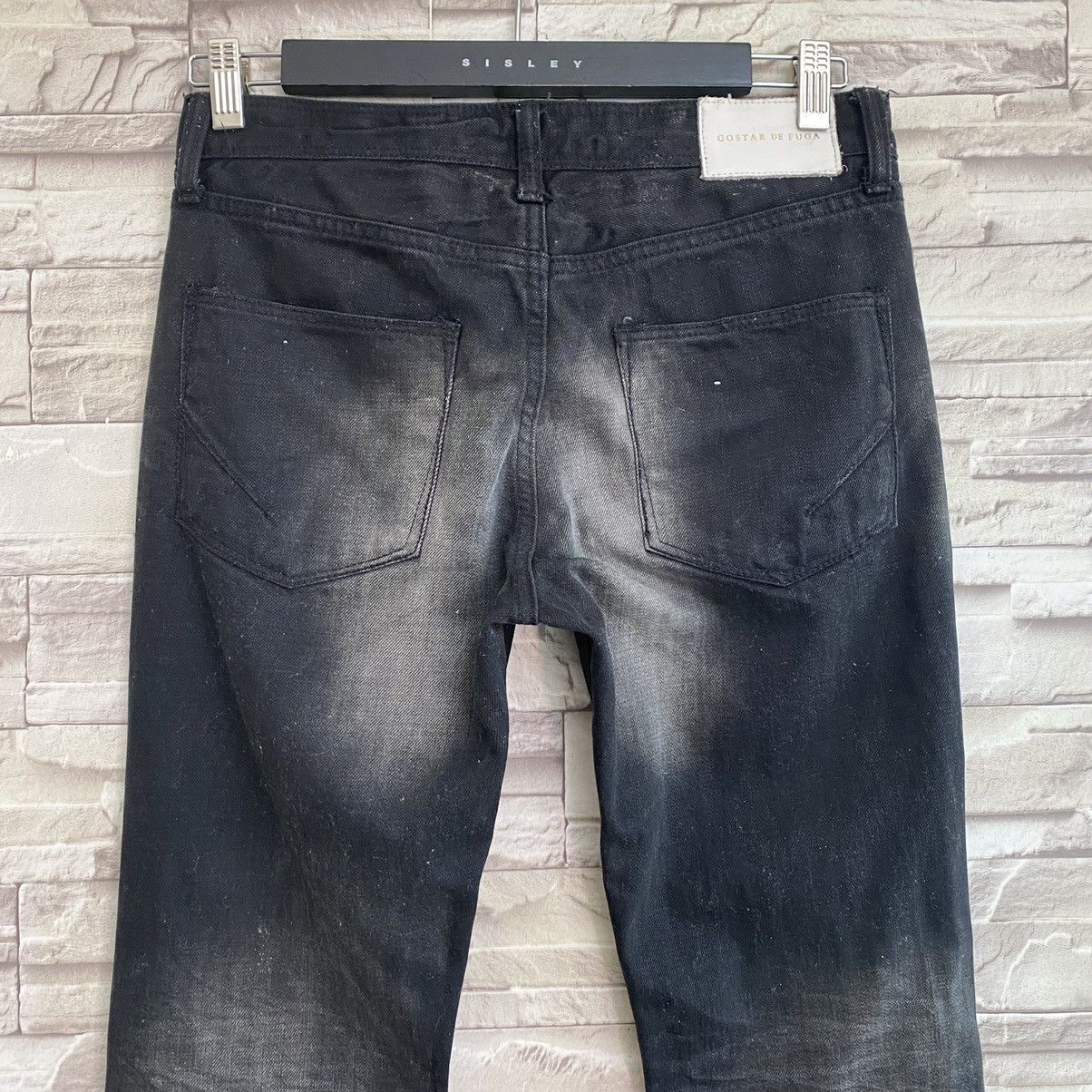 GOSTAR DE FUGA Gostar De Fuga Black Waxed Denim Flare Jeans Size US 29 - 10 Thumbnail