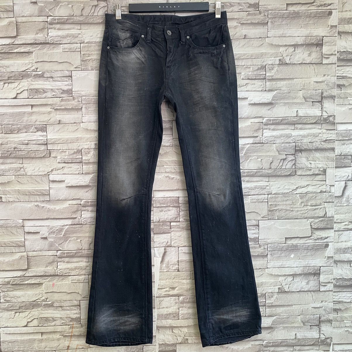GOSTAR DE FUGA Gostar De Fuga Black Waxed Denim Flare Jeans Size US 29 - 3 Thumbnail