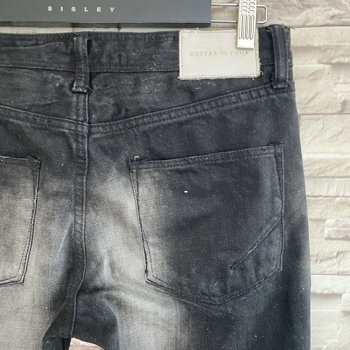 GOSTAR DE FUGA Gostar De Fuga Black Waxed Denim Flare Jeans Size US 29 - 12 Thumbnail