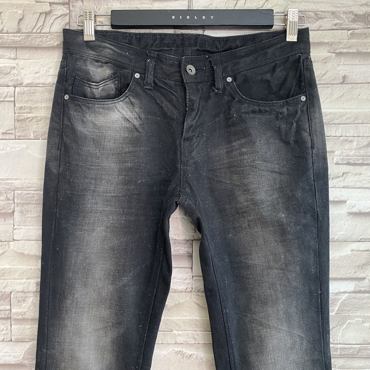 GOSTAR DE FUGA Gostar De Fuga Black Waxed Denim Flare Jeans Size US 29 - 4 Thumbnail