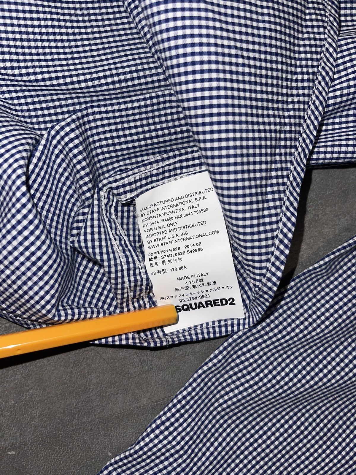 Dsquared2 SS14 Dsquared2 Metal Logo Checkered White Blue Shirt Size US M / EU 48-50 / 2 - 13 Thumbnail