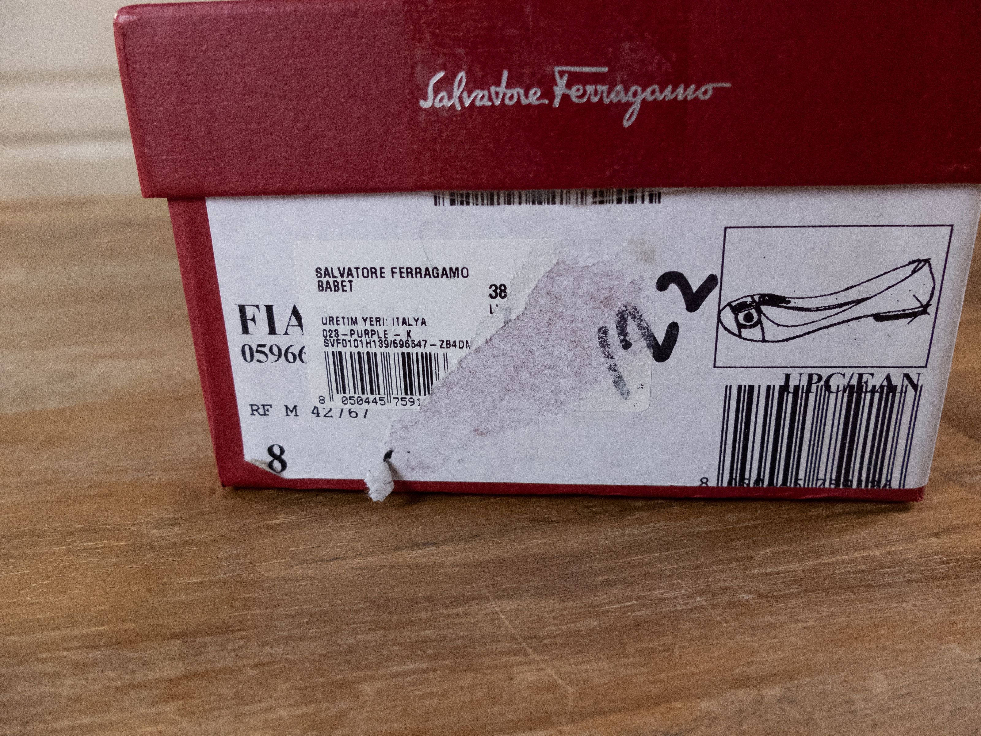 Salvatore Ferragamo SALVATORE FERRAGAMO Fiamma purple leather ballet flats shoes Size US 8 / IT 38 - 11 Thumbnail