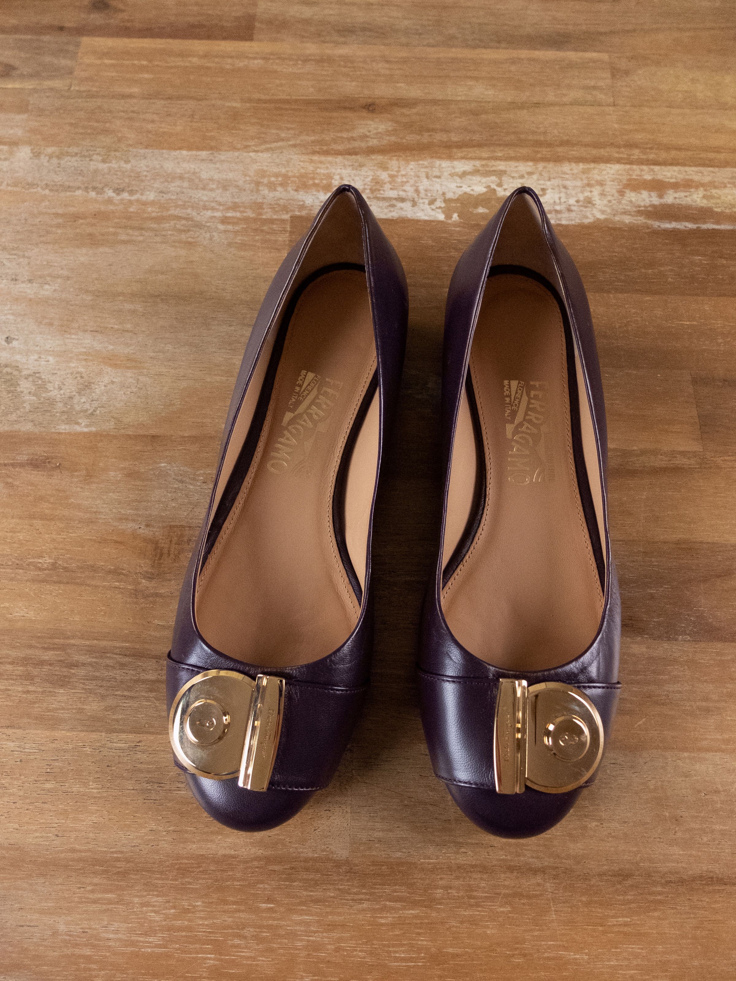 Salvatore Ferragamo SALVATORE FERRAGAMO Fiamma purple leather ballet flats shoes Size US 8 / IT 38 - 2 Thumbnail