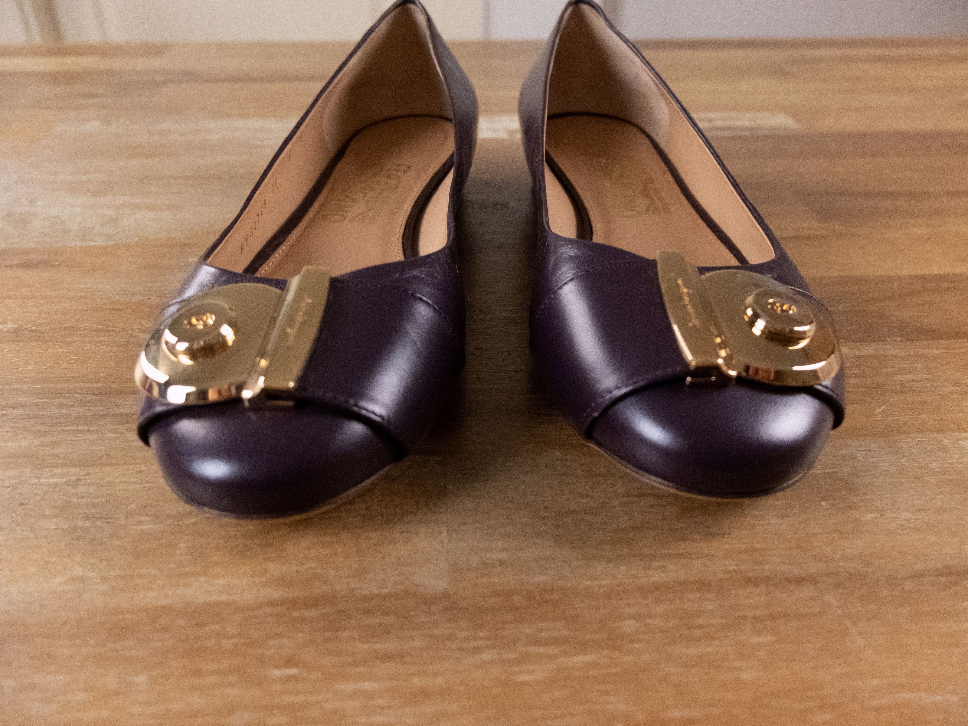 Salvatore Ferragamo SALVATORE FERRAGAMO Fiamma purple leather ballet flats shoes Size US 8 / IT 38 - 3 Thumbnail