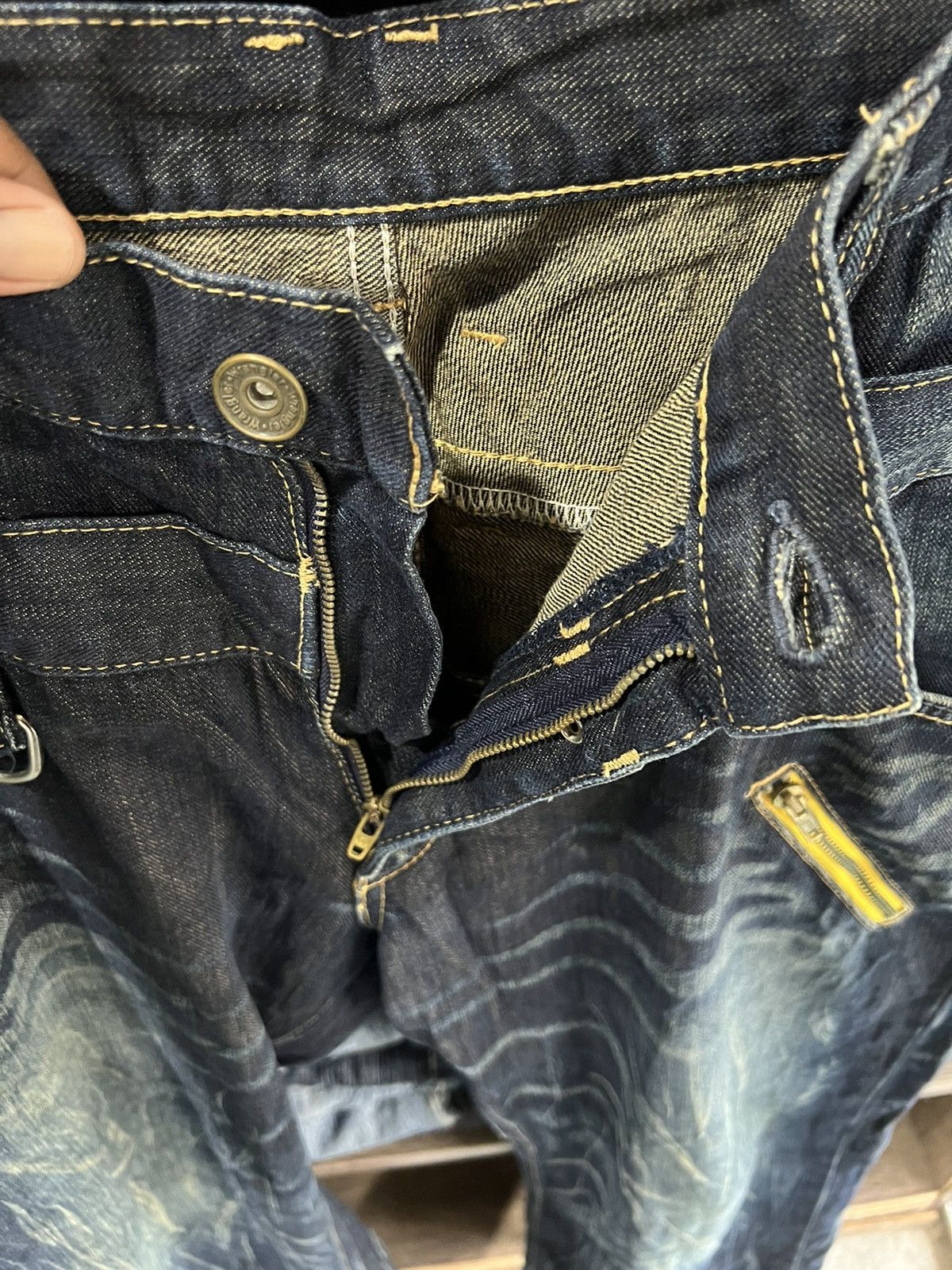Wrangler 🔥Wrangler Double Waist Bondage Distressed Denim Size US 37 - 8 Thumbnail