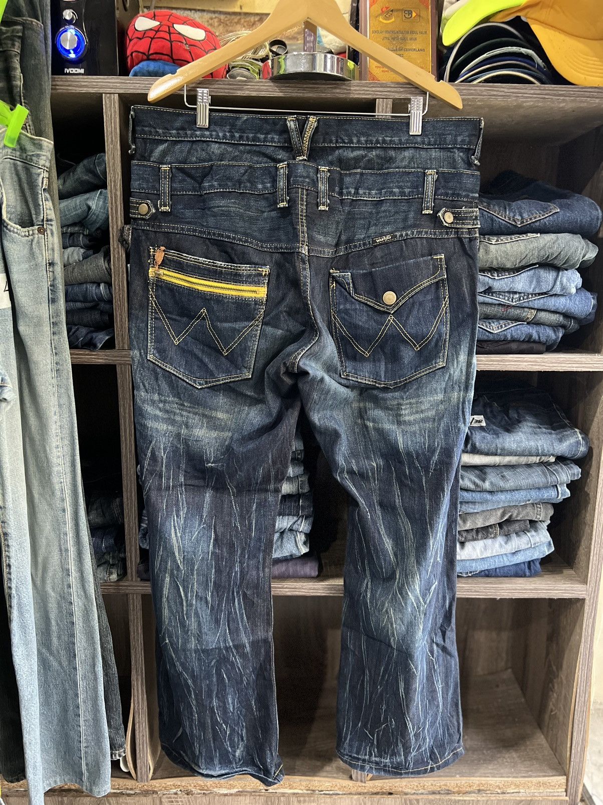 Wrangler 🔥Wrangler Double Waist Bondage Distressed Denim Size US 37 - 2 Thumbnail
