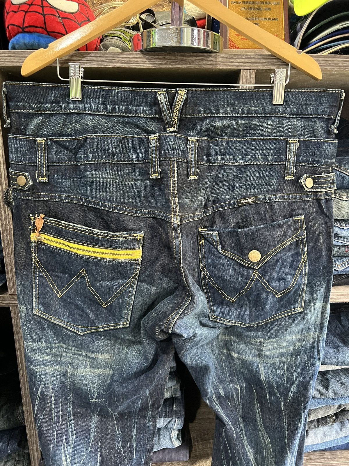 Wrangler 🔥Wrangler Double Waist Bondage Distressed Denim Size US 37 - 9 Thumbnail
