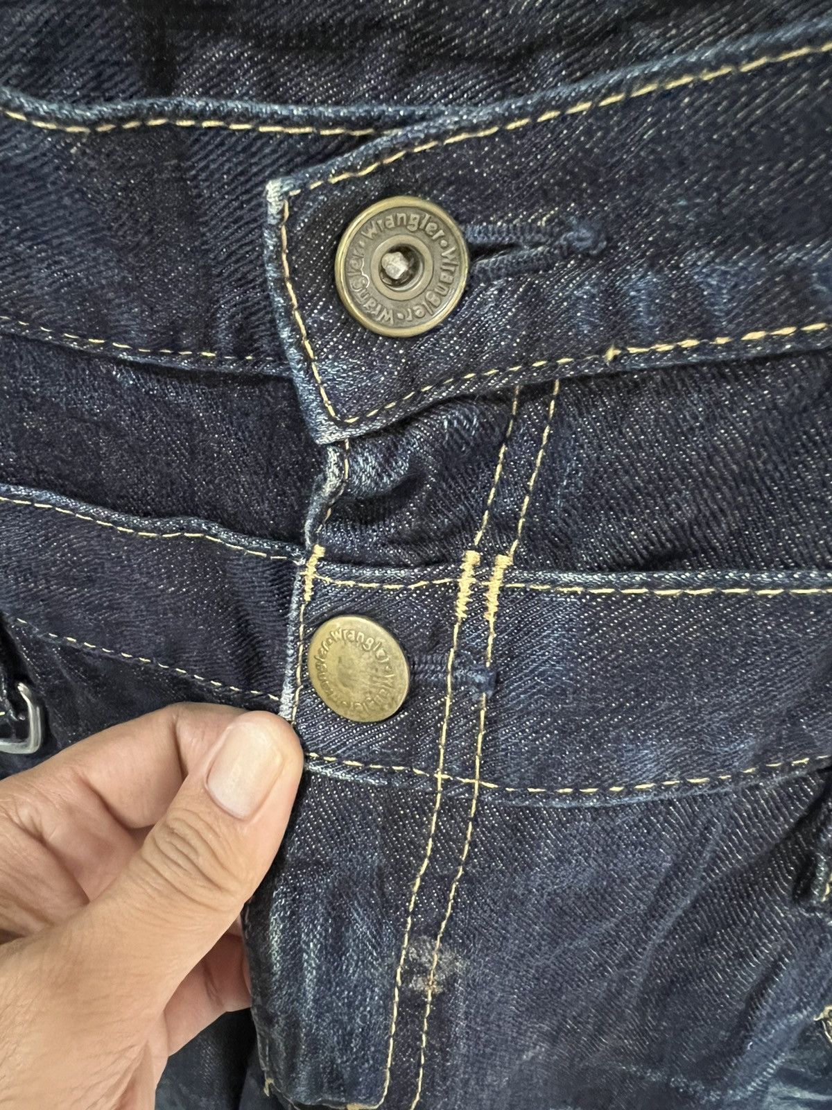 Wrangler 🔥Wrangler Double Waist Bondage Distressed Denim Size US 37 - 7 Thumbnail