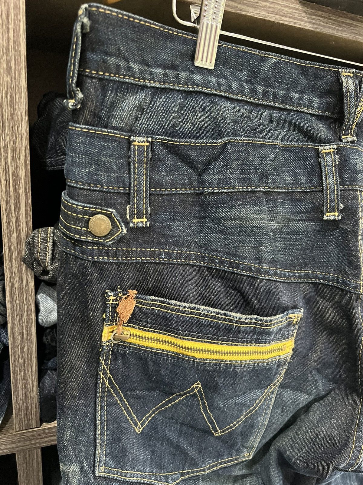 Wrangler 🔥Wrangler Double Waist Bondage Distressed Denim Size US 37 - 10 Thumbnail