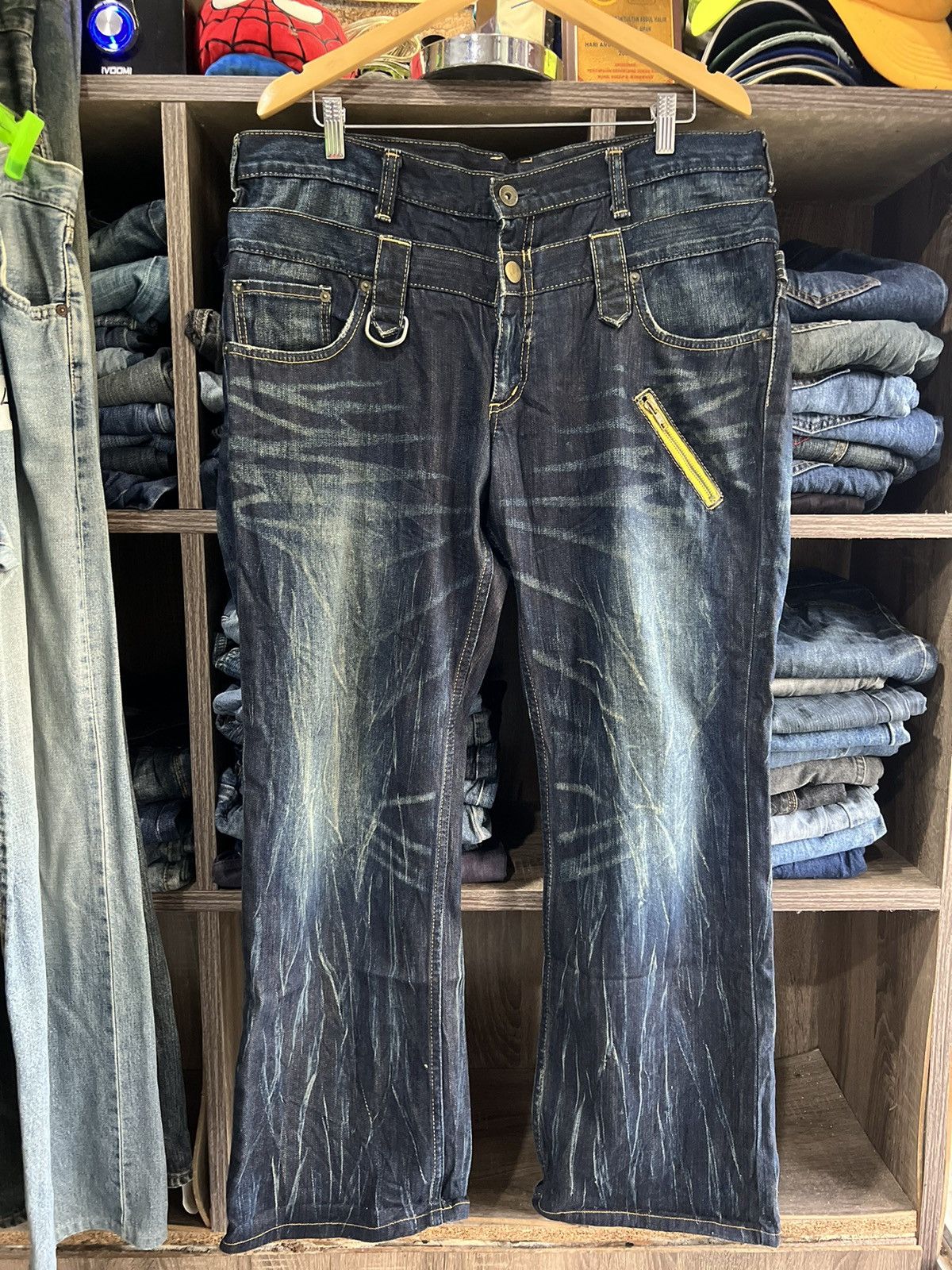 Wrangler 🔥Wrangler Double Waist Bondage Distressed Denim Size US 37 - 1 Thumbnail