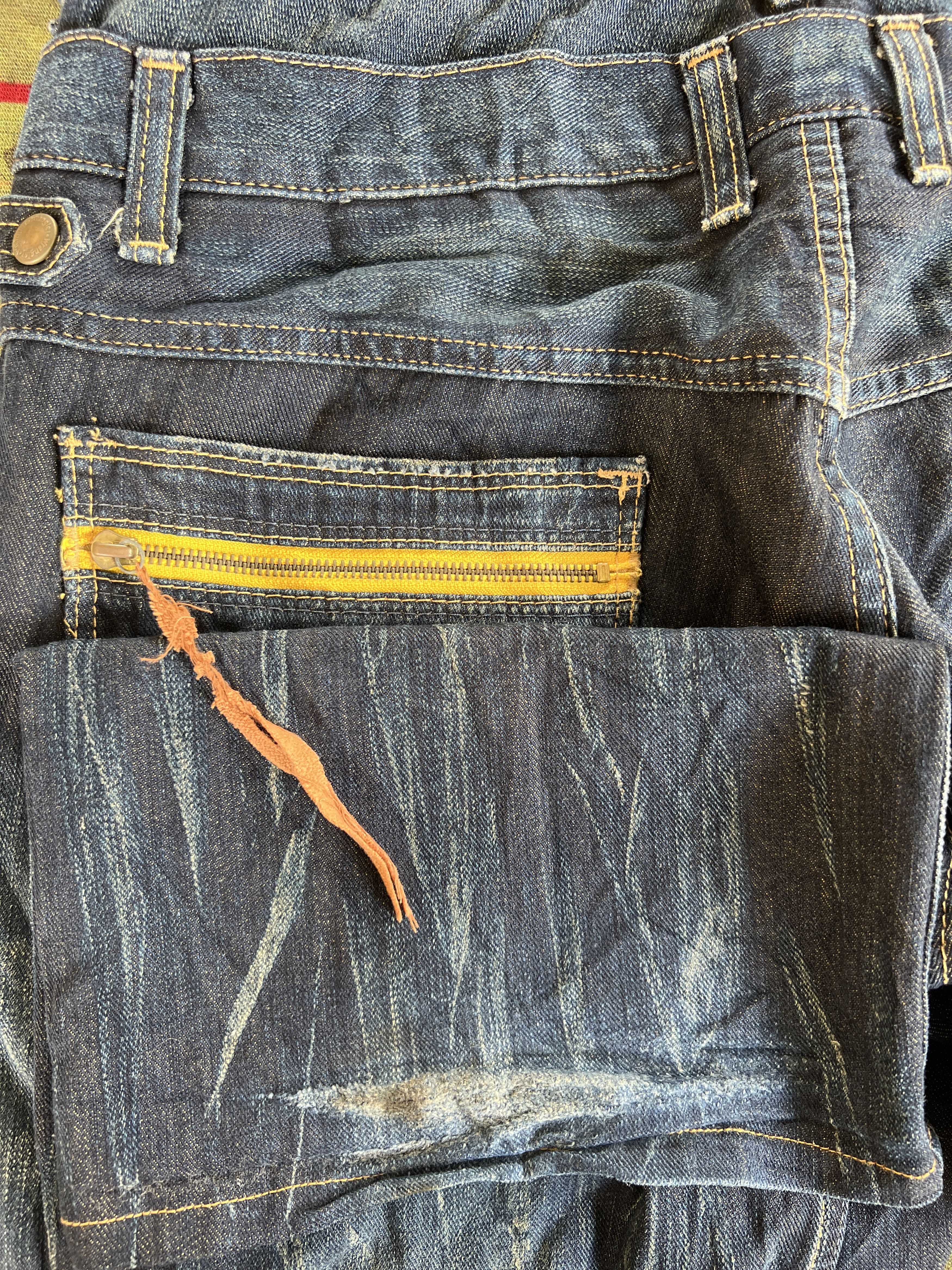 Wrangler 🔥Wrangler Double Waist Bondage Distressed Denim Size US 37 - 15 Thumbnail