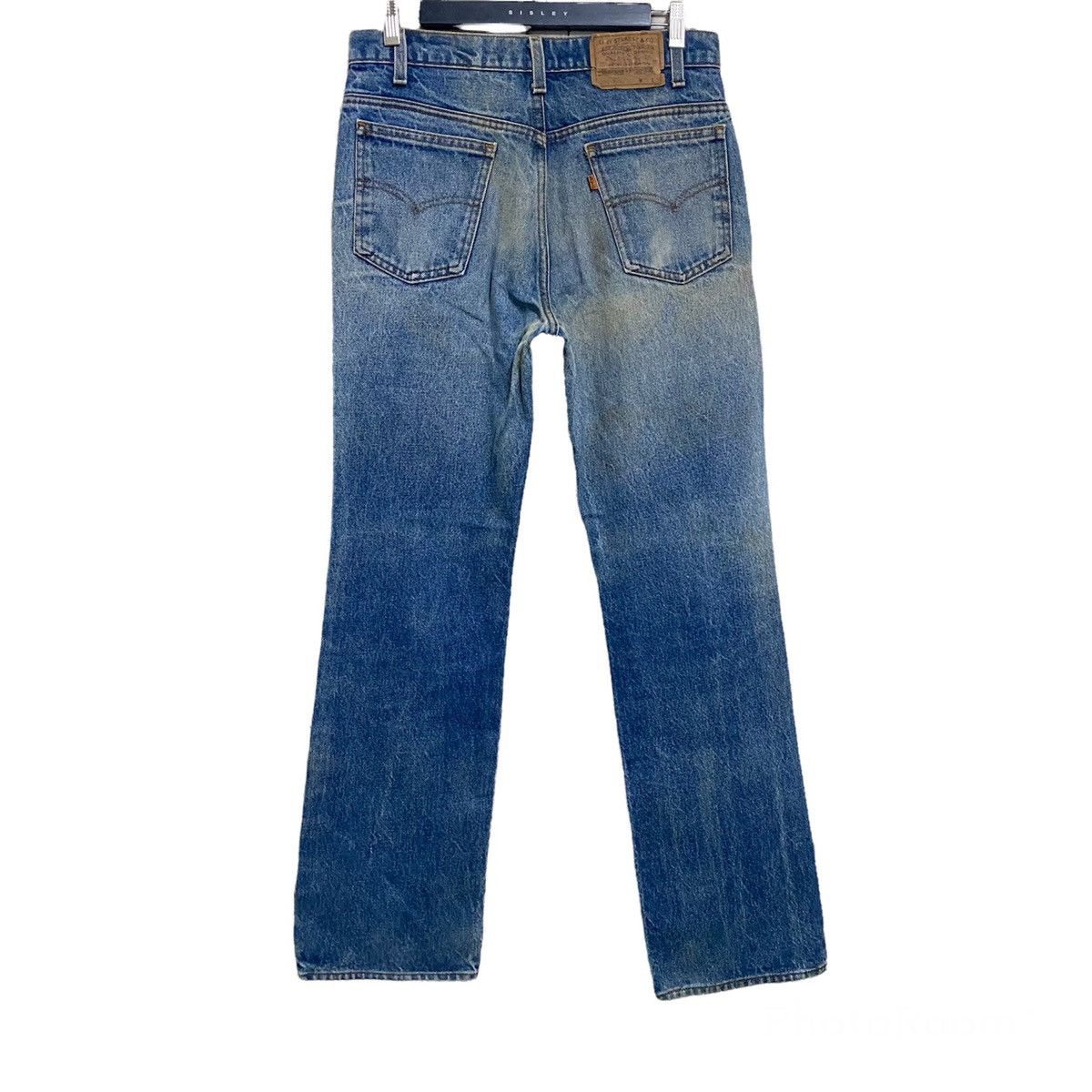 image of 80's Levis 517 Orangetab Flares Mudwash Jeans 32X31 in Blue, Men's