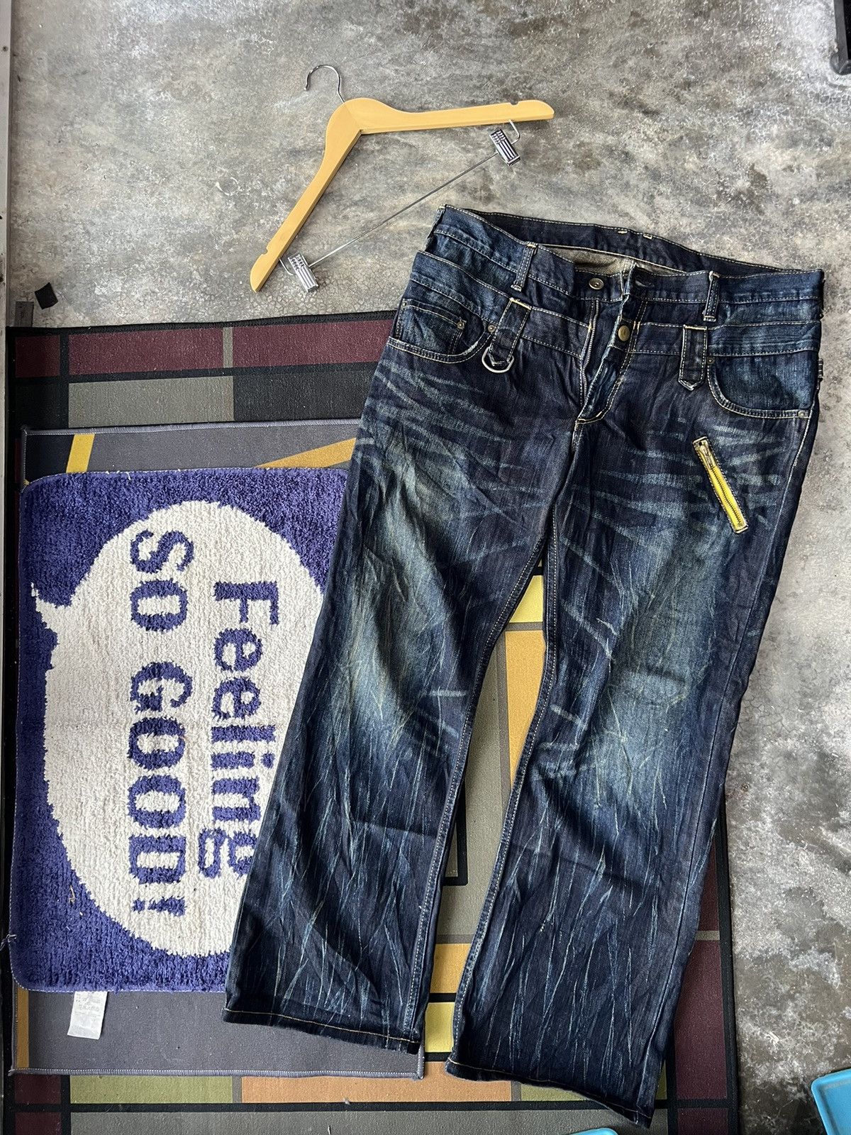 If Six Was Nine 🔥Wrangler Double Waist Bondage Distressed Denim Size US 37 - 1 Thumbnail