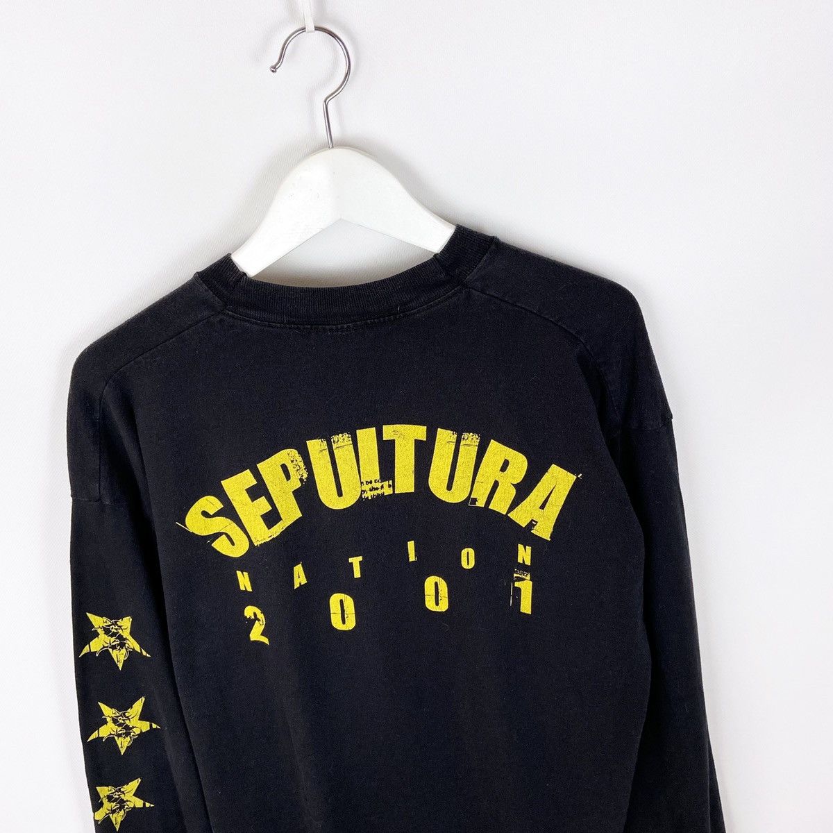 Band Tees × Vintage Vintage 00’s Sepultura Nation Faded Travis style longsleev Size US XL / EU 56 / 4 - 4 Thumbnail