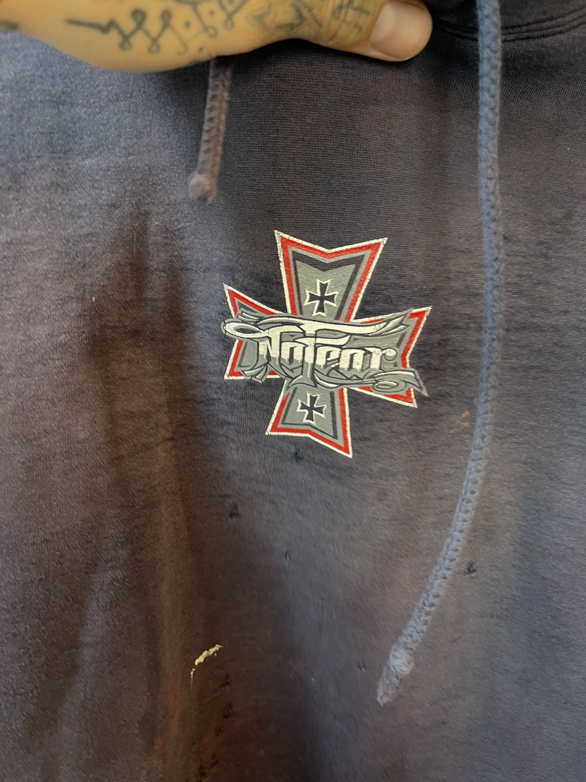 No Fear × Vintage THRASHED SUN FADED BURNOUT HOODIE SWEATER XL Baggy Size US XL / EU 56 / 4 - 6 Thumbnail