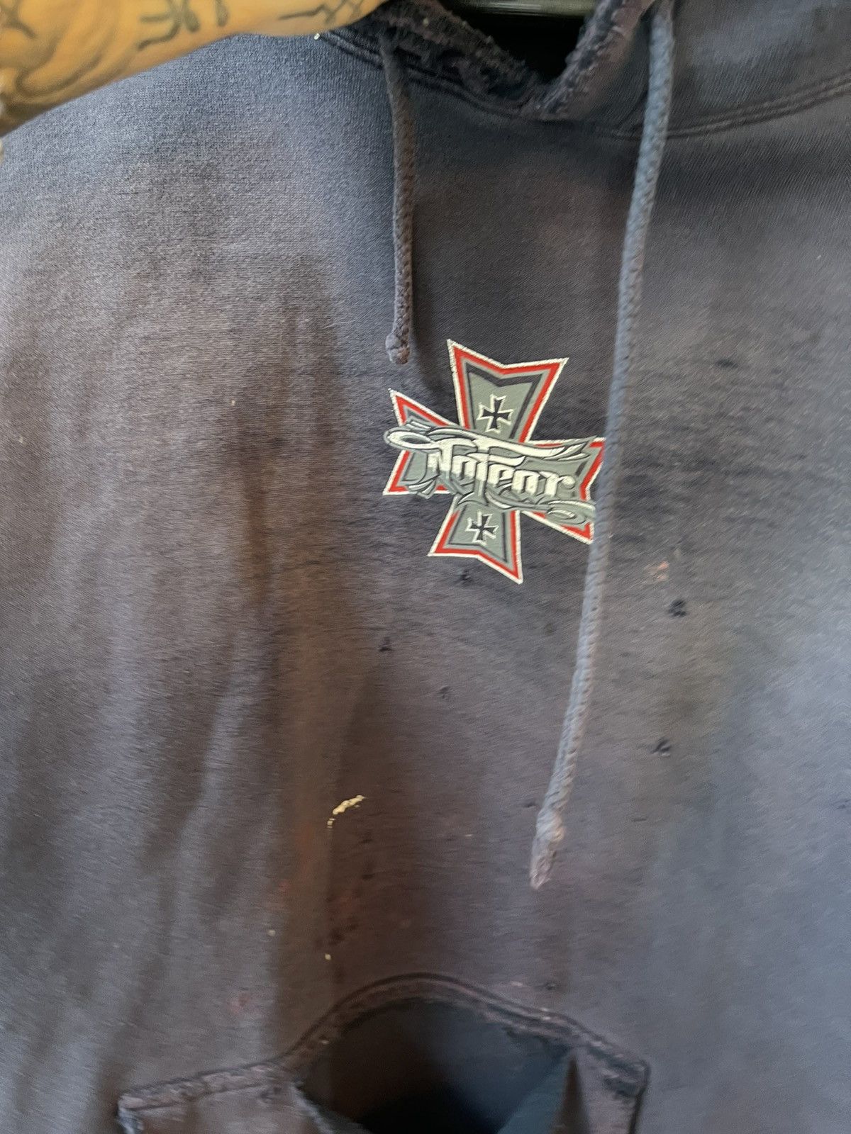 No Fear × Vintage THRASHED SUN FADED BURNOUT HOODIE SWEATER XL Baggy Size US XL / EU 56 / 4 - 4 Thumbnail