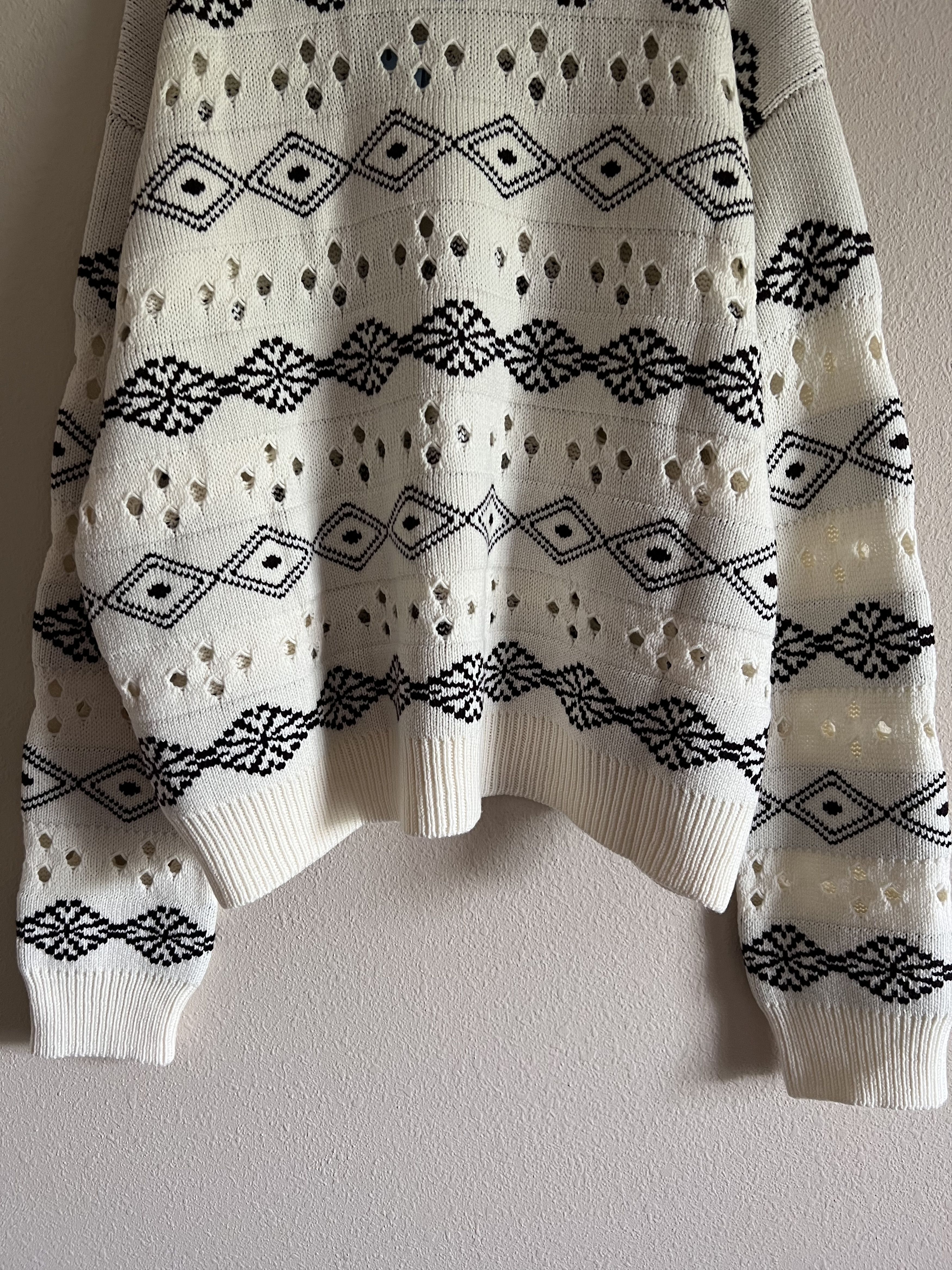 Namacheko Namacheko Solin Crewneck Wool Sweater in Ecru White Size US L / EU 52-54 / 3 - 7 Thumbnail
