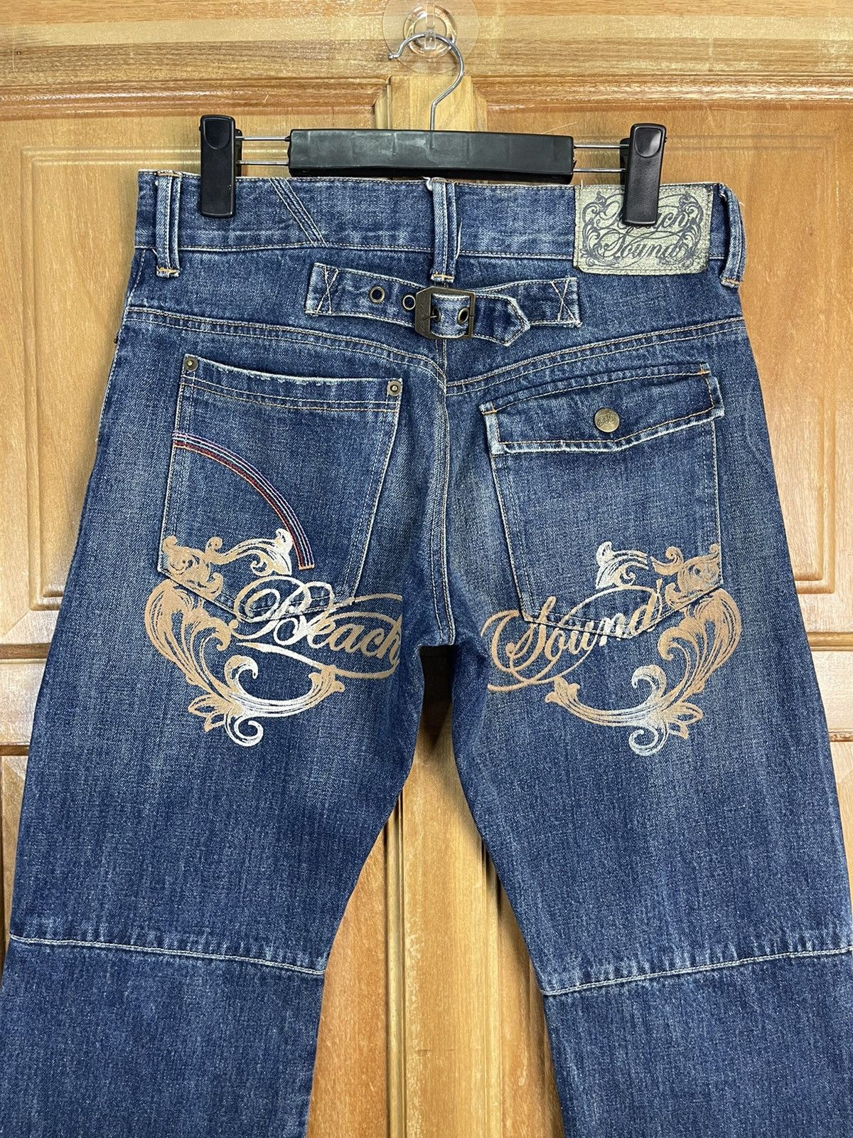 Japanese Brand × Vintage 🏄🏻‍♂️Surfing Style Design By Beach Sound Surf Wave Logo Denim Size US 31 - 2 Thumbnail