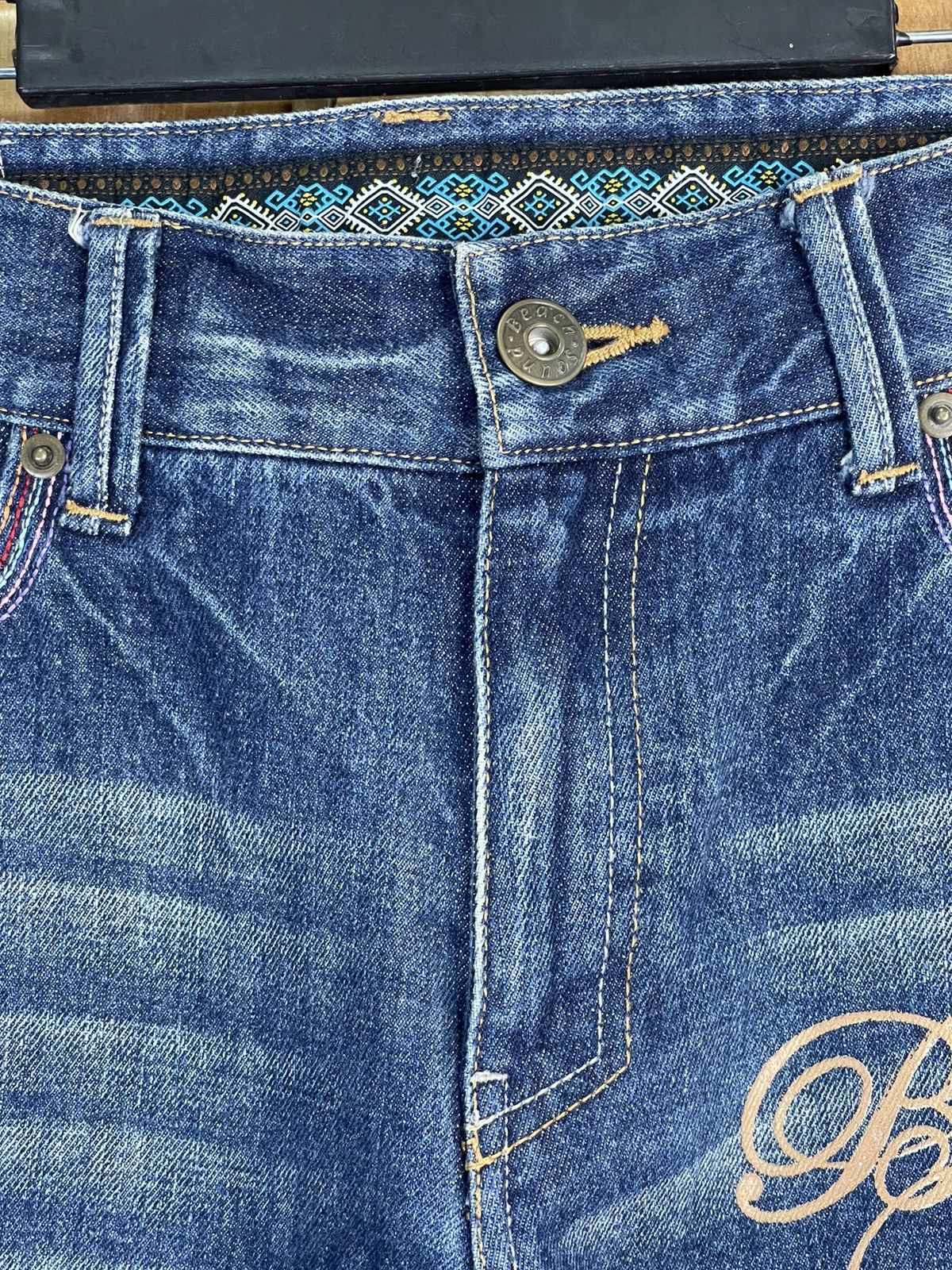Japanese Brand × Vintage 🏄🏻‍♂️Surfing Style Design By Beach Sound Surf Wave Logo Denim Size US 31 - 17 Thumbnail