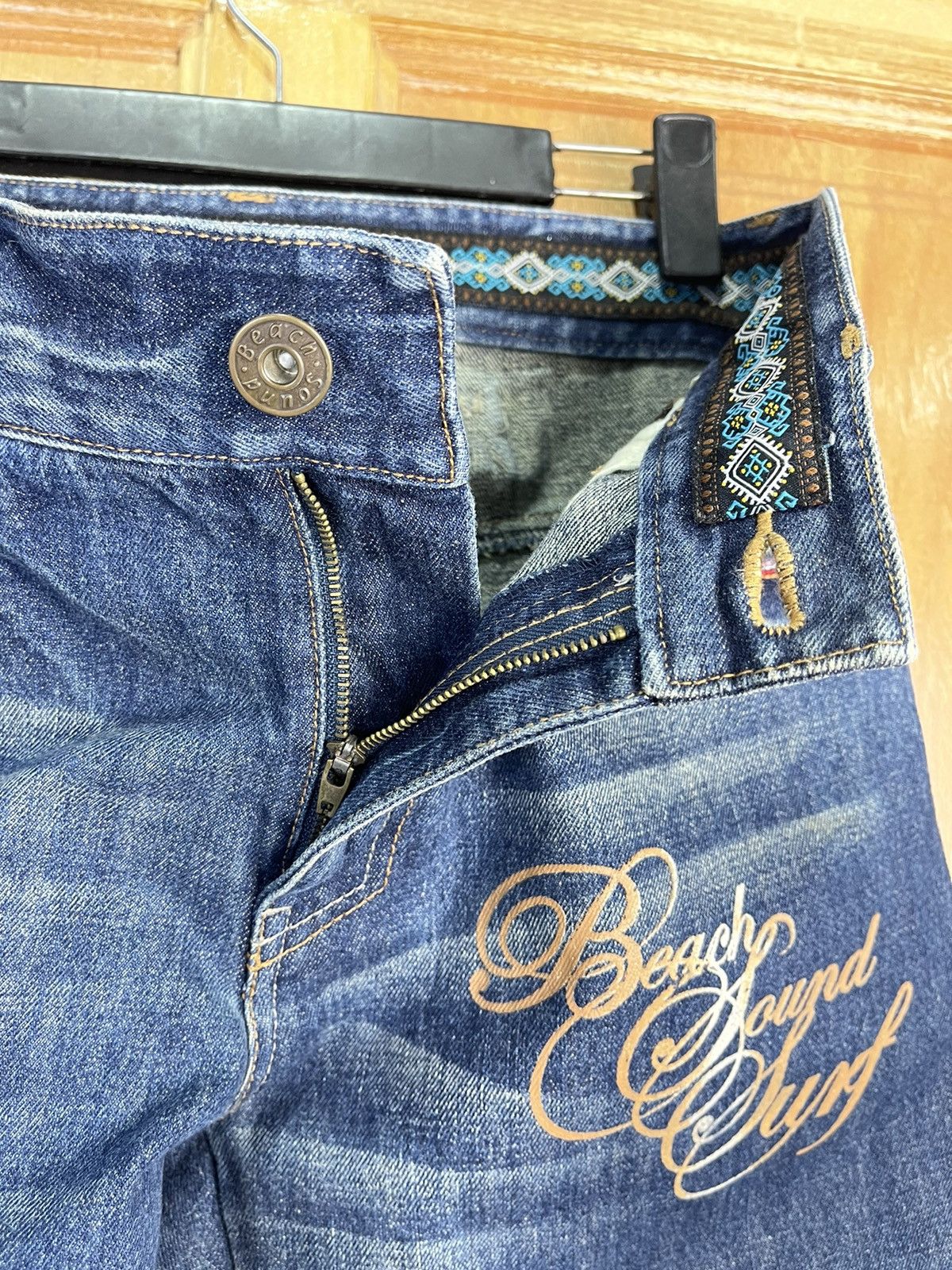 Japanese Brand × Vintage 🏄🏻‍♂️Surfing Style Design By Beach Sound Surf Wave Logo Denim Size US 31 - 8 Thumbnail