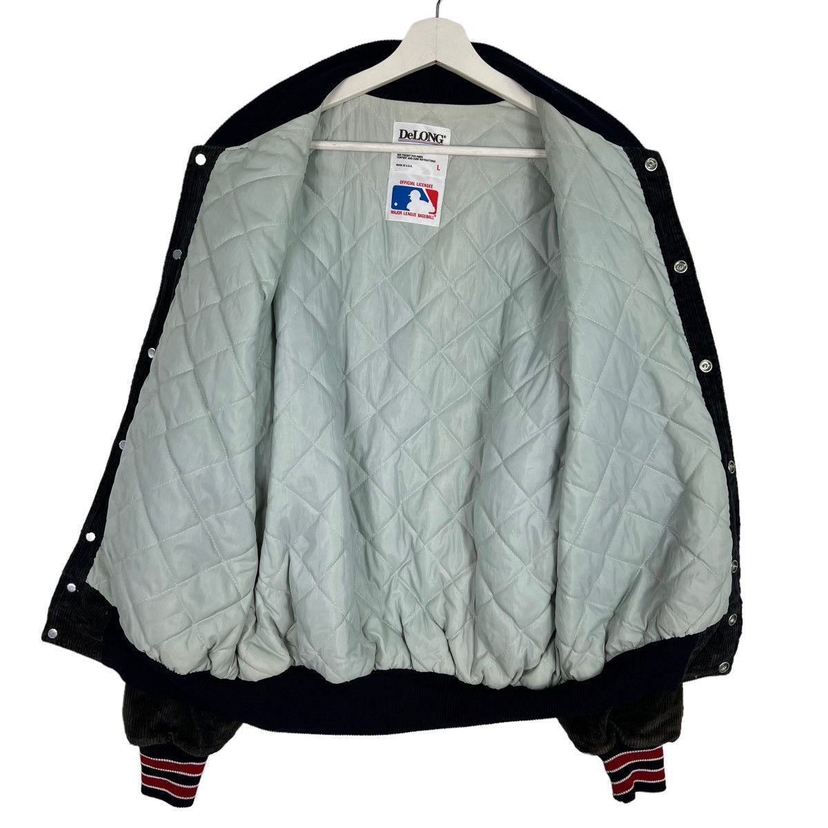 MLB 🔥 80s DELONG CLEVELAND INDIANS MLB CORDUROY BOMBER JACKET Size US L / EU 52-54 / 3 - 7 Thumbnail