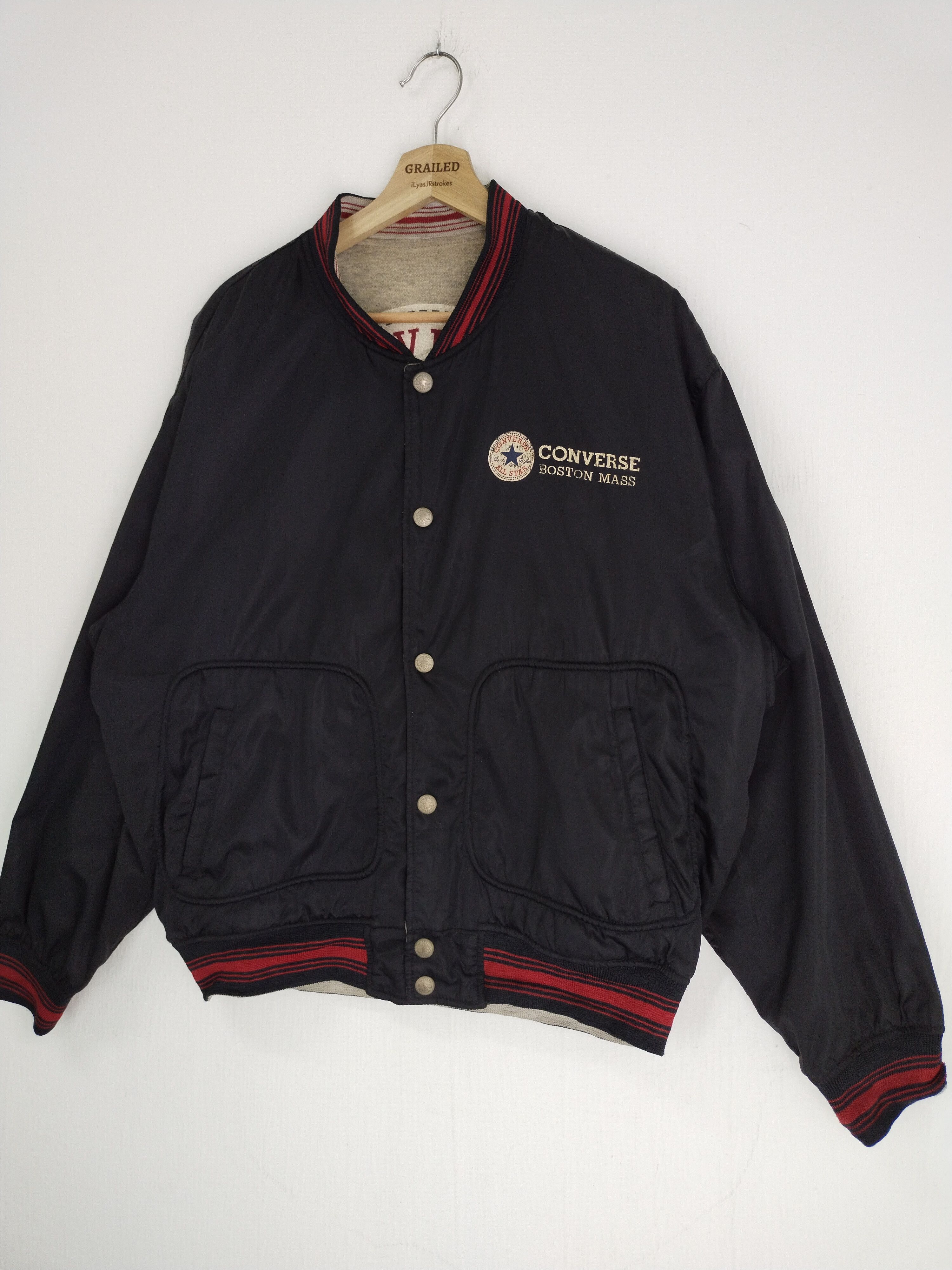 Converse × Vintage VINTAGE CONVERSE REVERSIBLE BIG LOGO BOMBER JACKET Size US L / EU 52-54 / 3 - 7 Thumbnail
