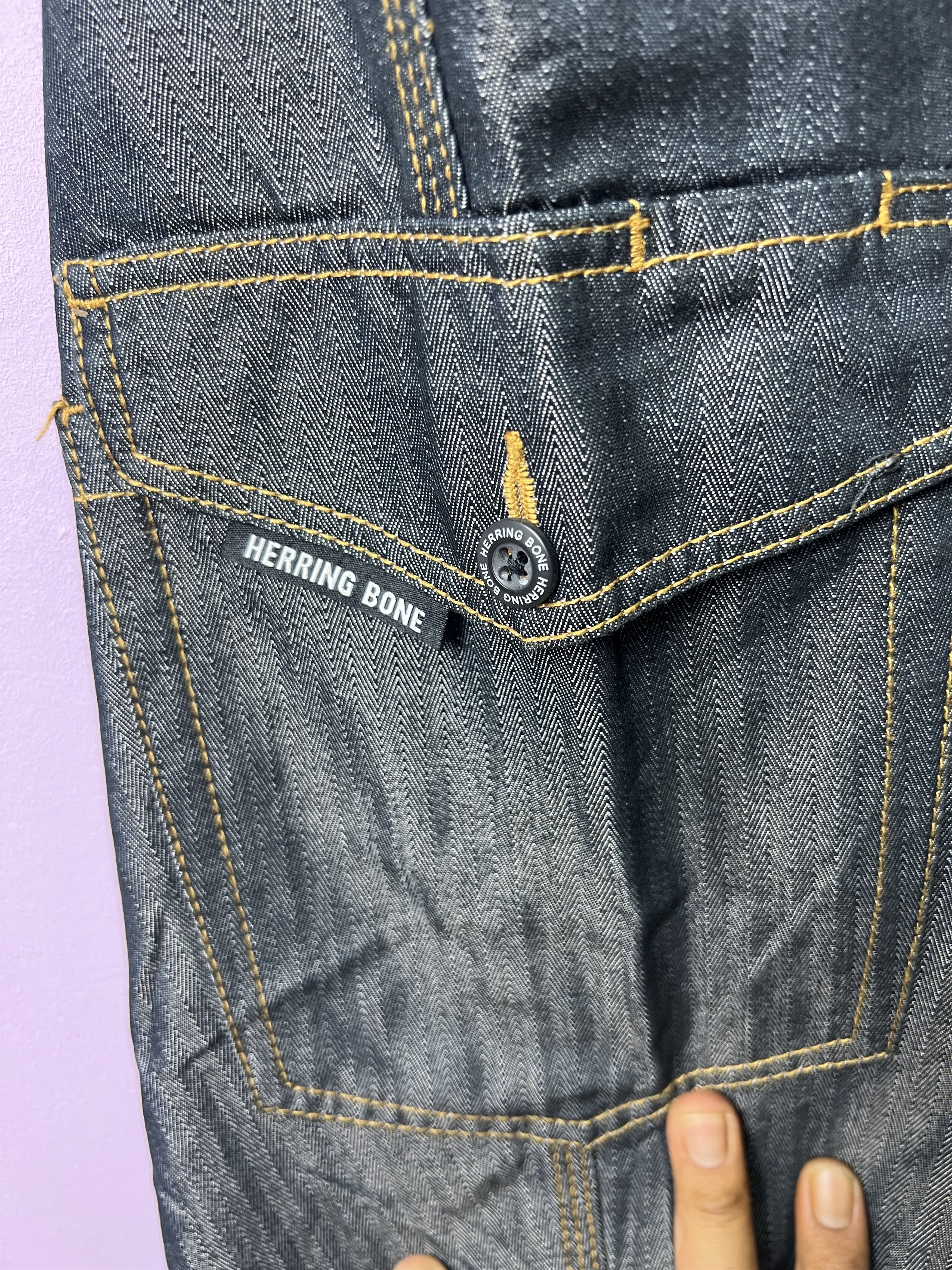 Japanese Brand 🔥Herringbone Denim Cargo Pants Size US 35 - 8 Thumbnail