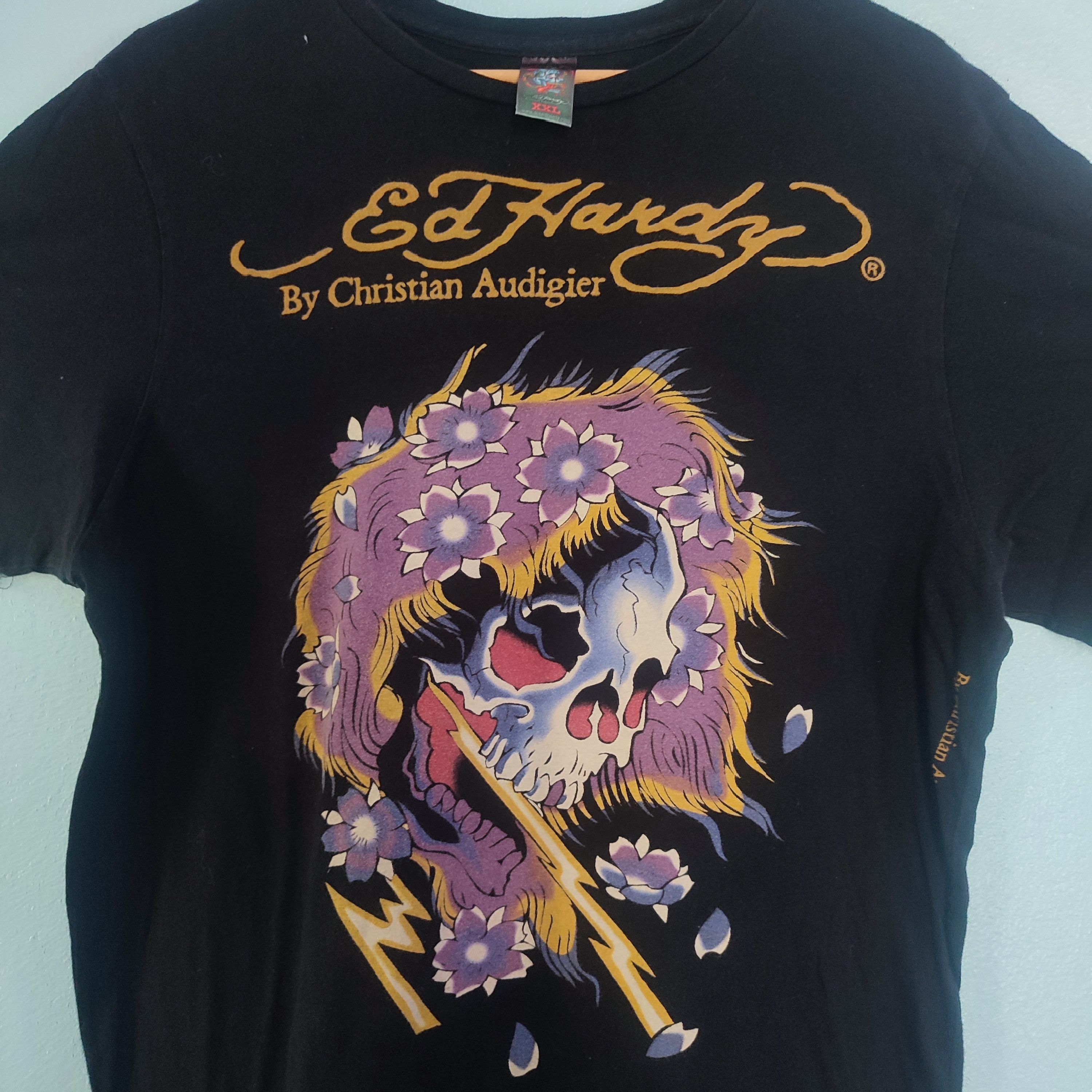 Christian Audigier × Ed Hardy × Vintage Ed Hardy by Christian Audigier Skull Design Tshirt Size US L / EU 52-54 / 3 - 2 Thumbnail
