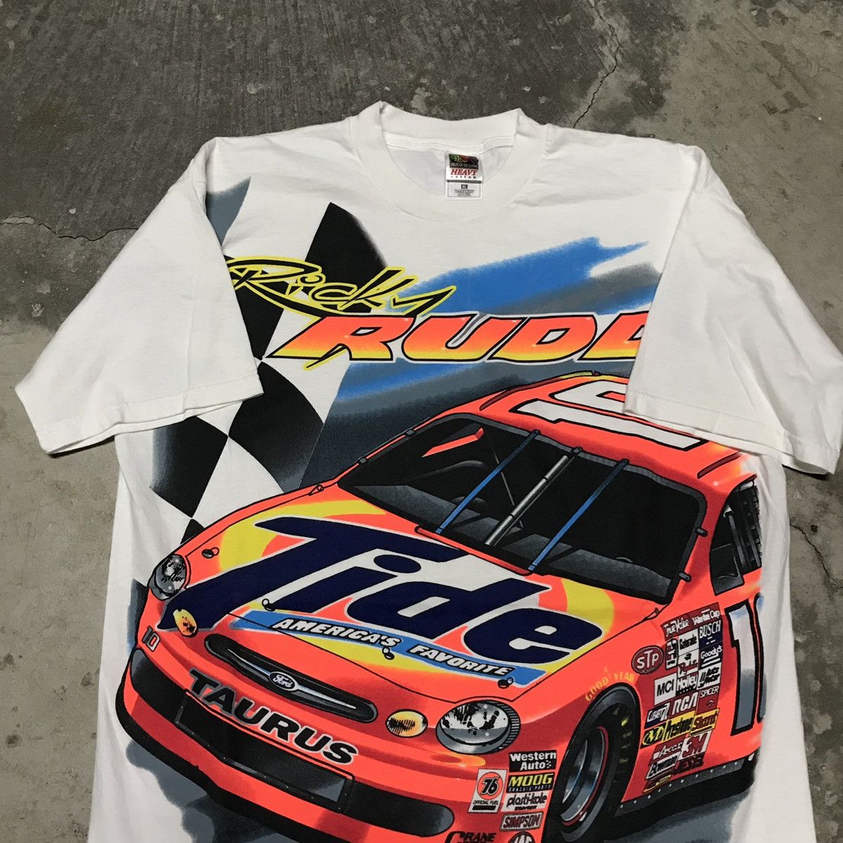 NASCAR × Vintage Vintage 90’s Tide Racing All Over Print Nascar T Shirt Size US XL / EU 56 / 4 - 3 Thumbnail