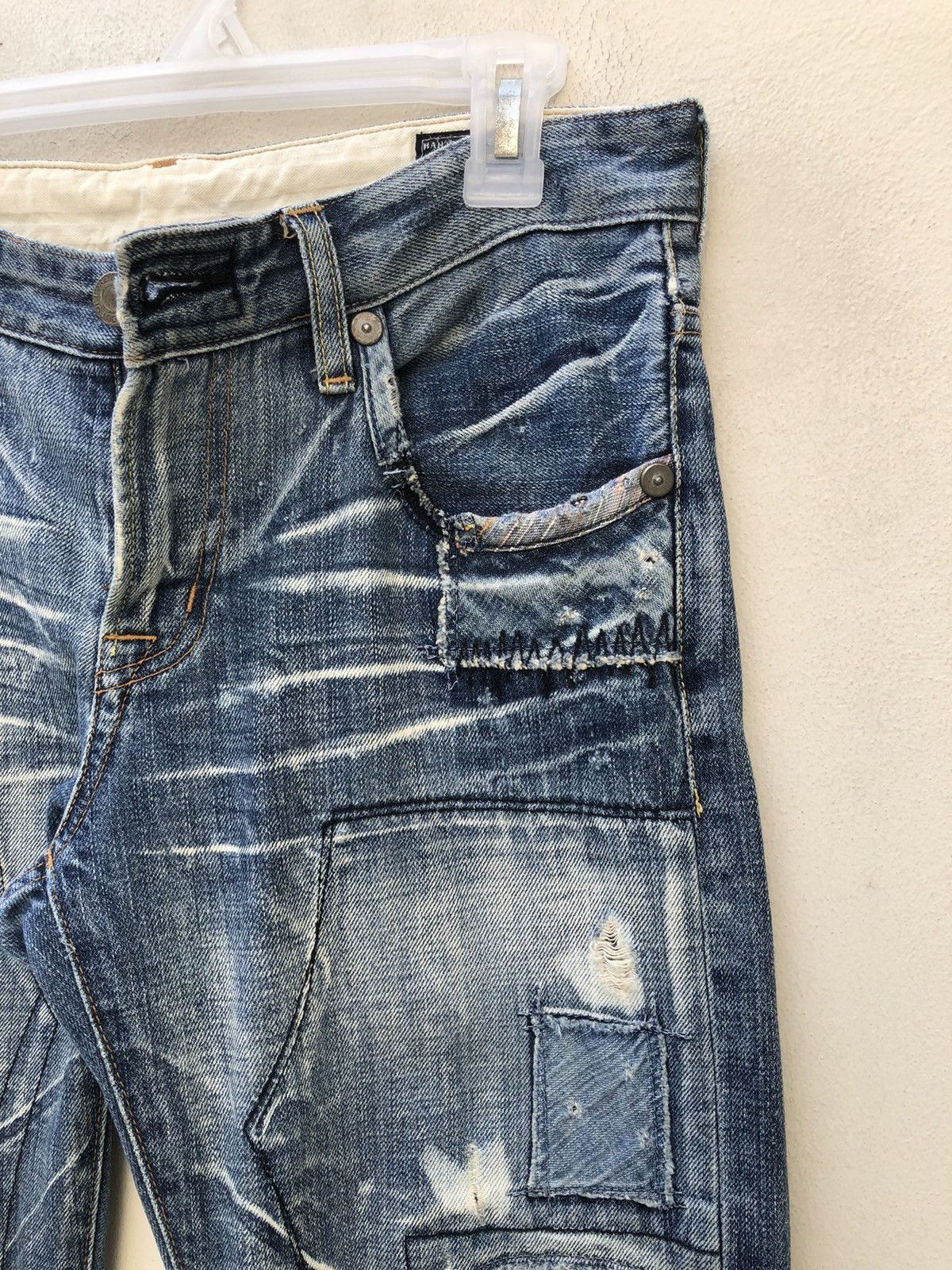 Vintage Bartack Japan Distressed Patchwork Boro Denim Jeans Size US 31 - 11 Thumbnail